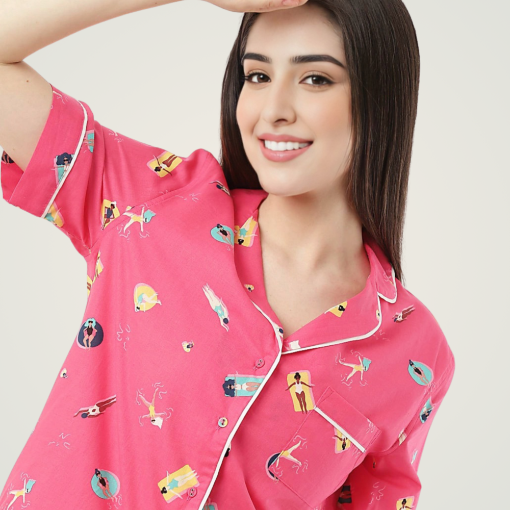 Bright Bloom Cotton Pyjama Set