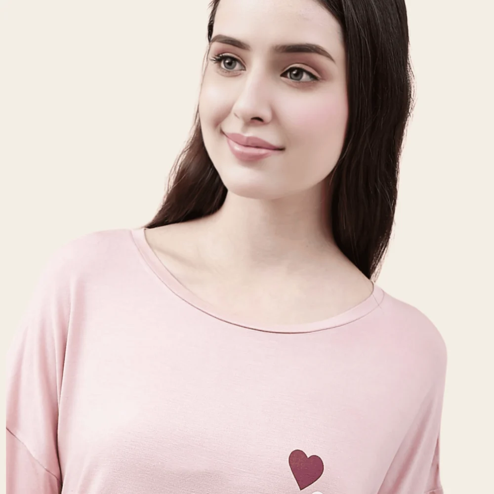 Viscose Blend Sweetheart Pyjama Set