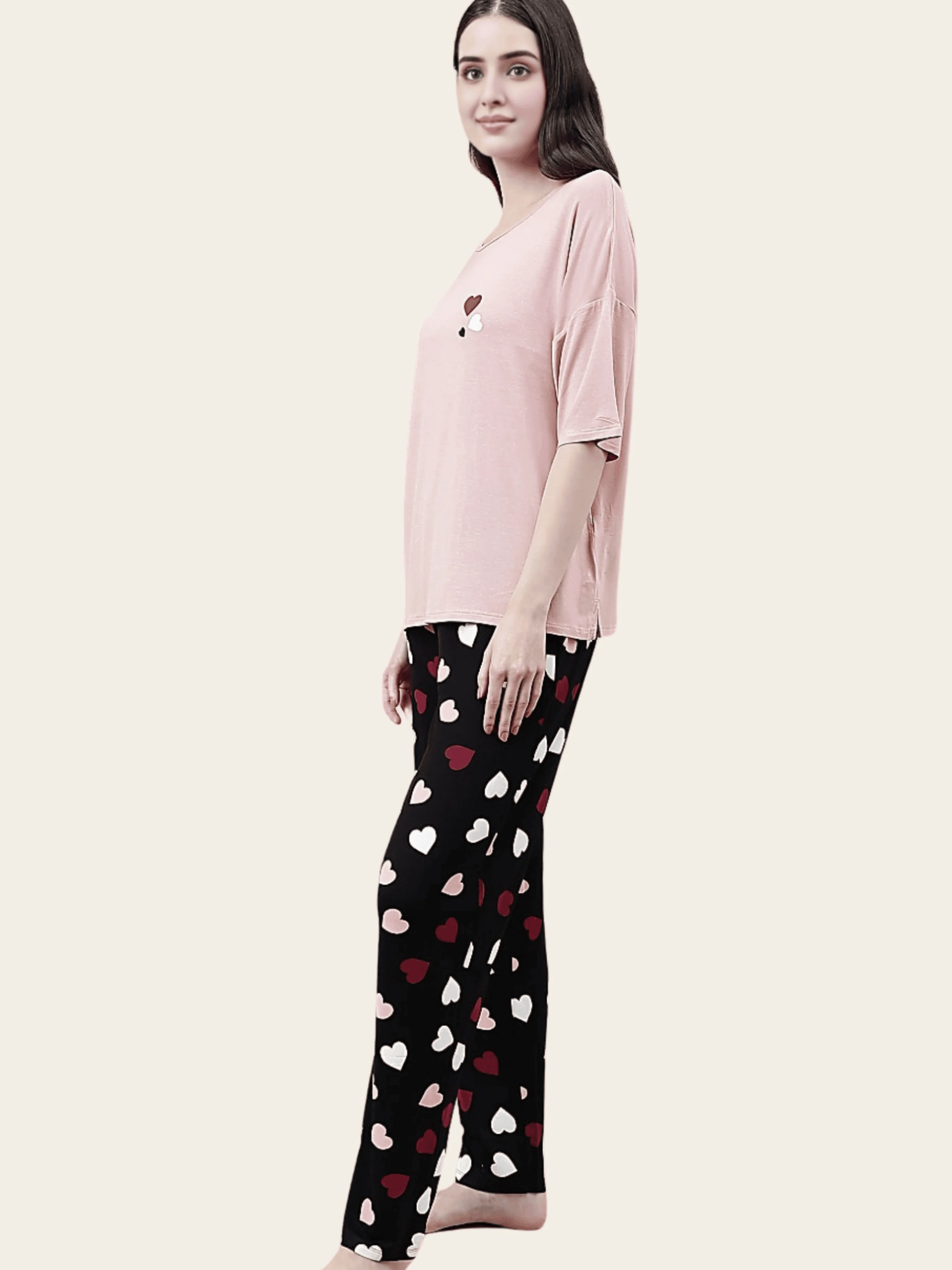 Viscose Blend Sweetheart Pyjama Set