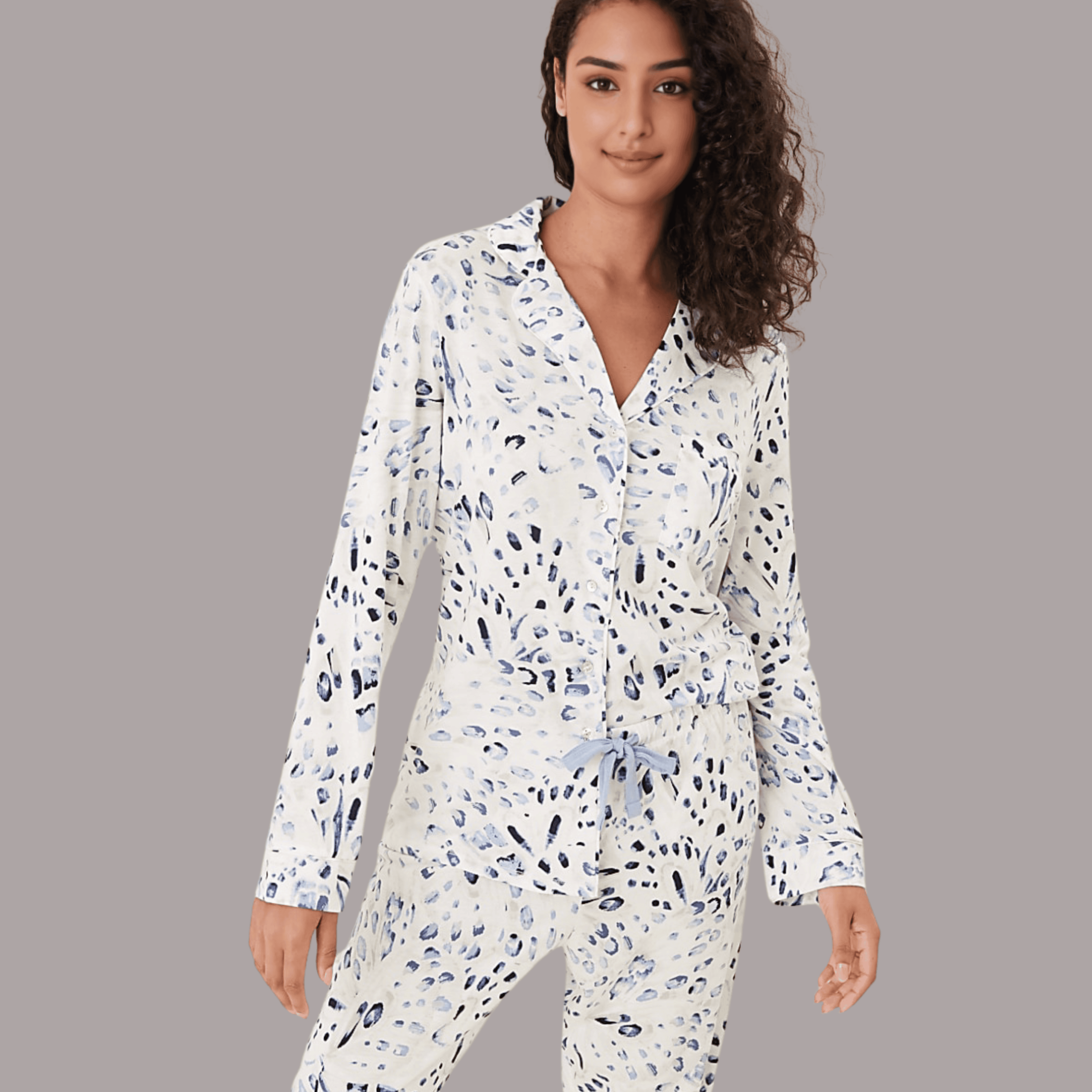 Blue Leopard Lounge Set