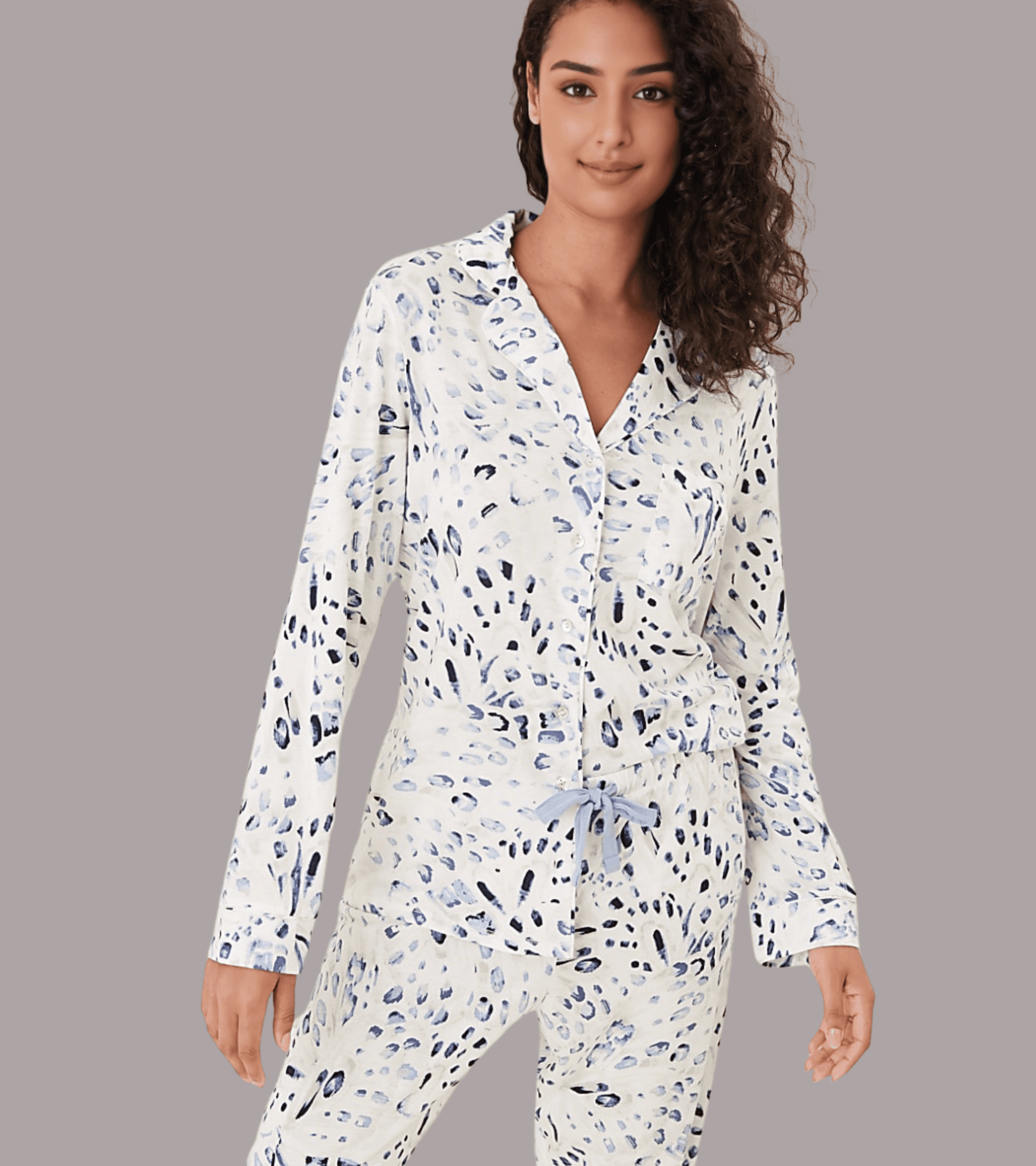 Blue Leopard Lounge Set