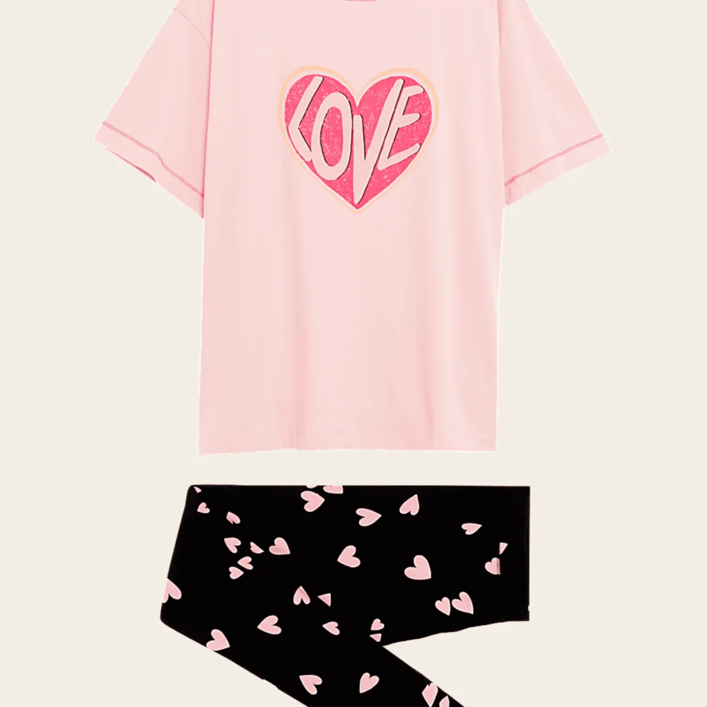 Heartfelt Cotton Rich Pajama Set (Order one size smaller)