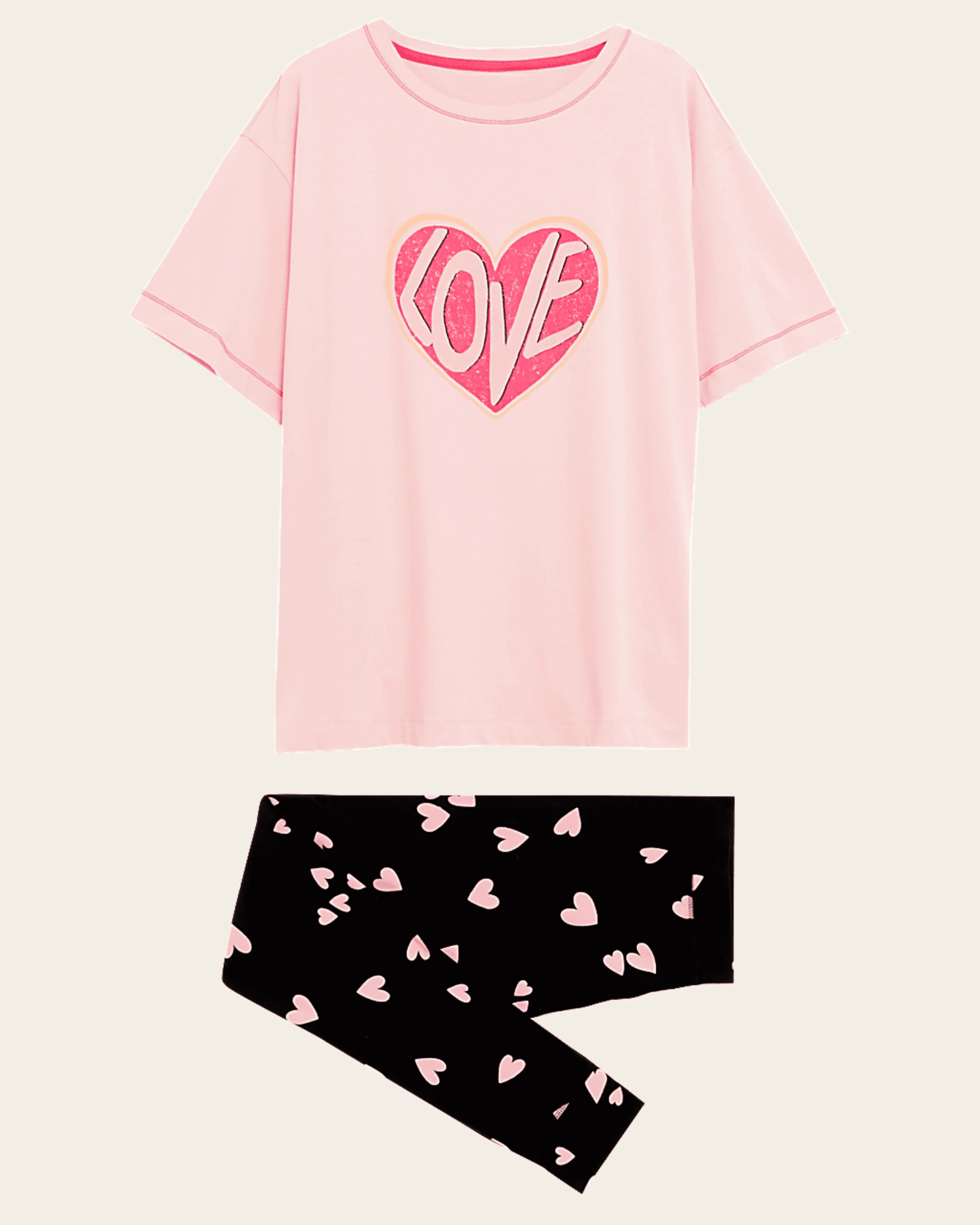 Heartfelt Cotton Rich Pajama Set (Order one size smaller)