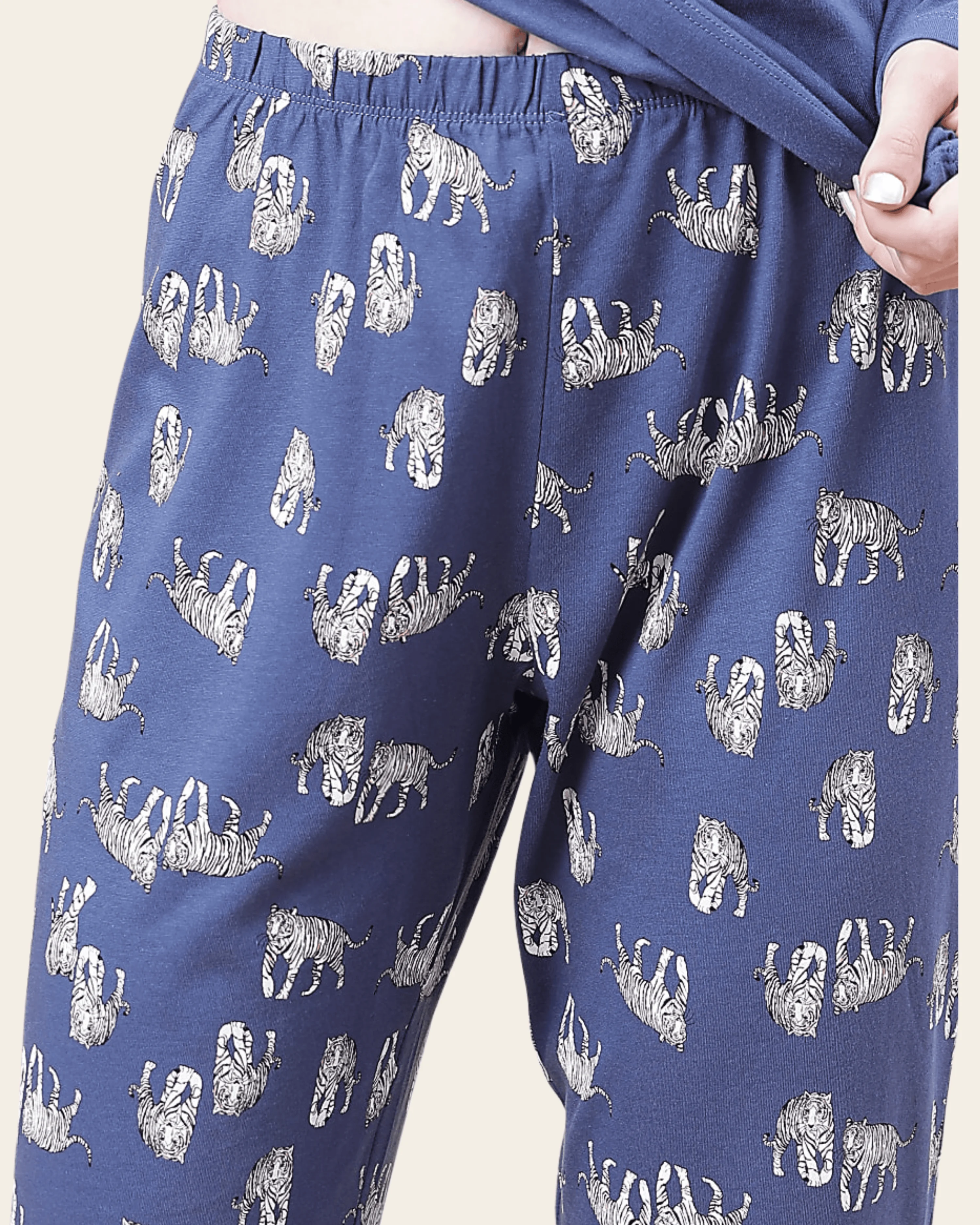 Pure Cotton Blue Cotton Comfort Pyjama Set