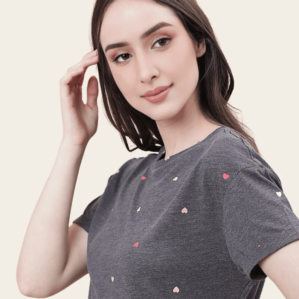 Charcoal Star Print Lounge Set