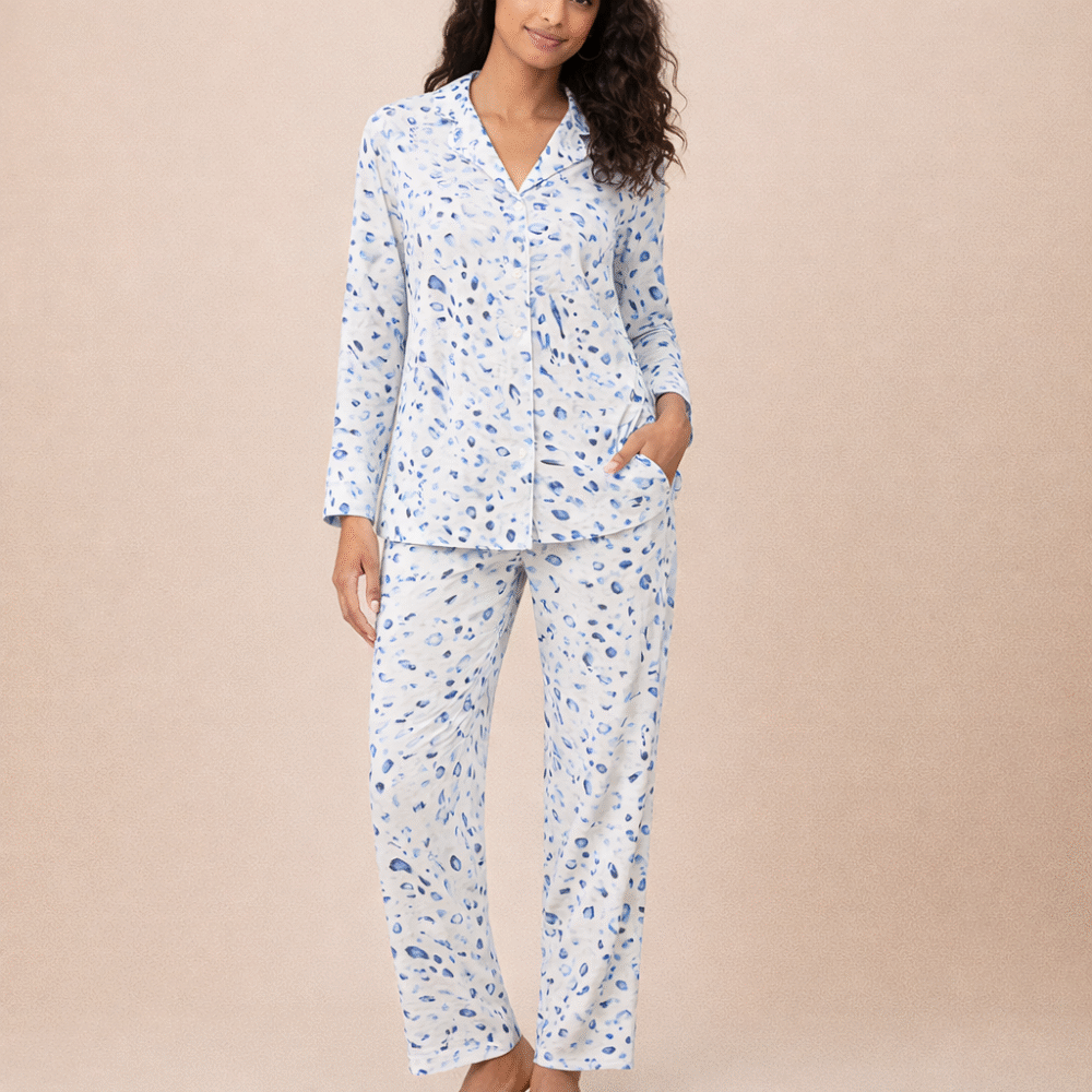 Blue Leopard Lounge Set