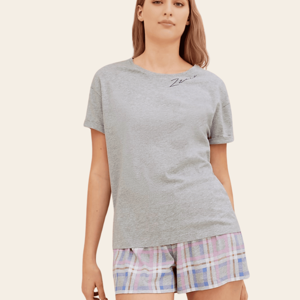 Grey Check Lounge Set