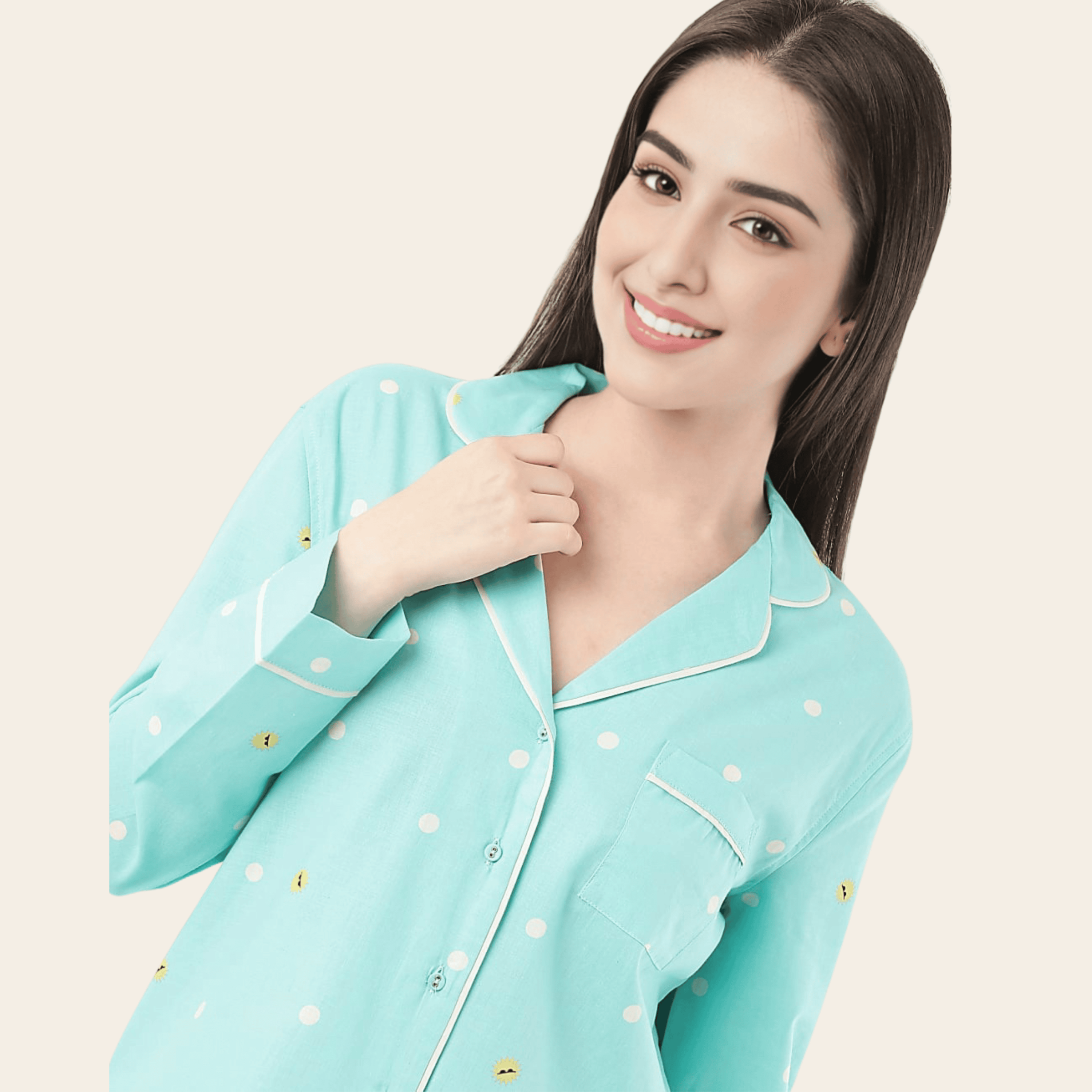 Pure Cotton Polka Dot Pyjama Set