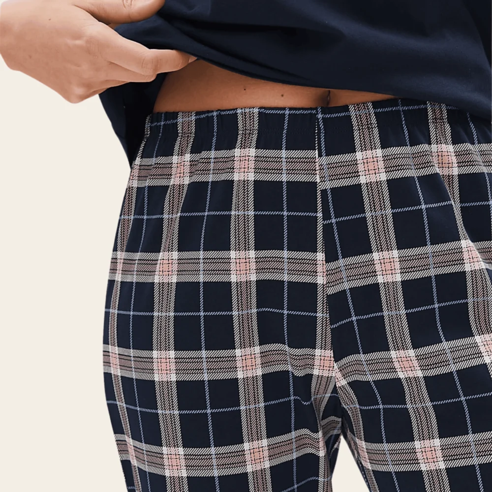 Relaxed Blue Checks Pajama Set