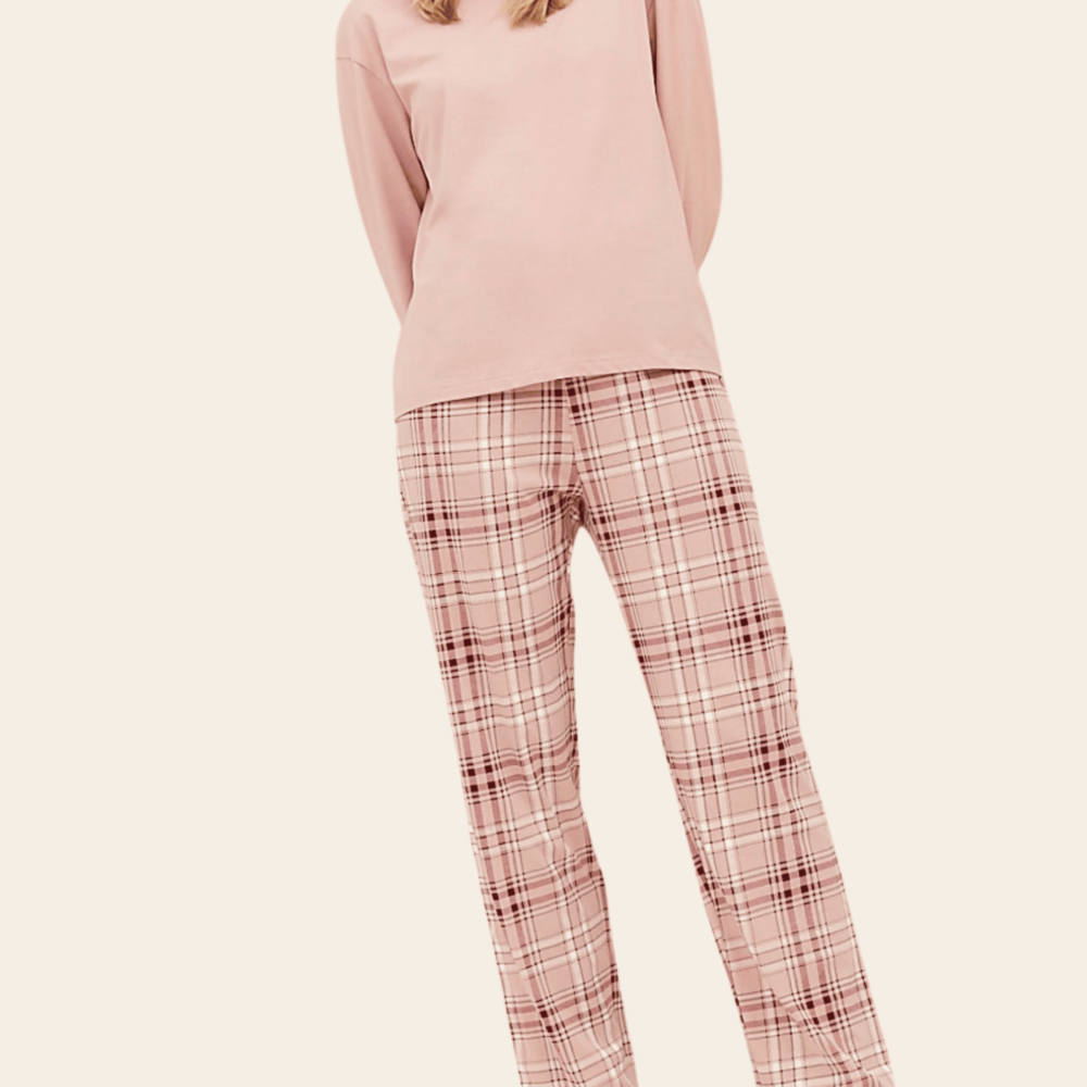 Blush Check Pure Cotton Pyjama Set