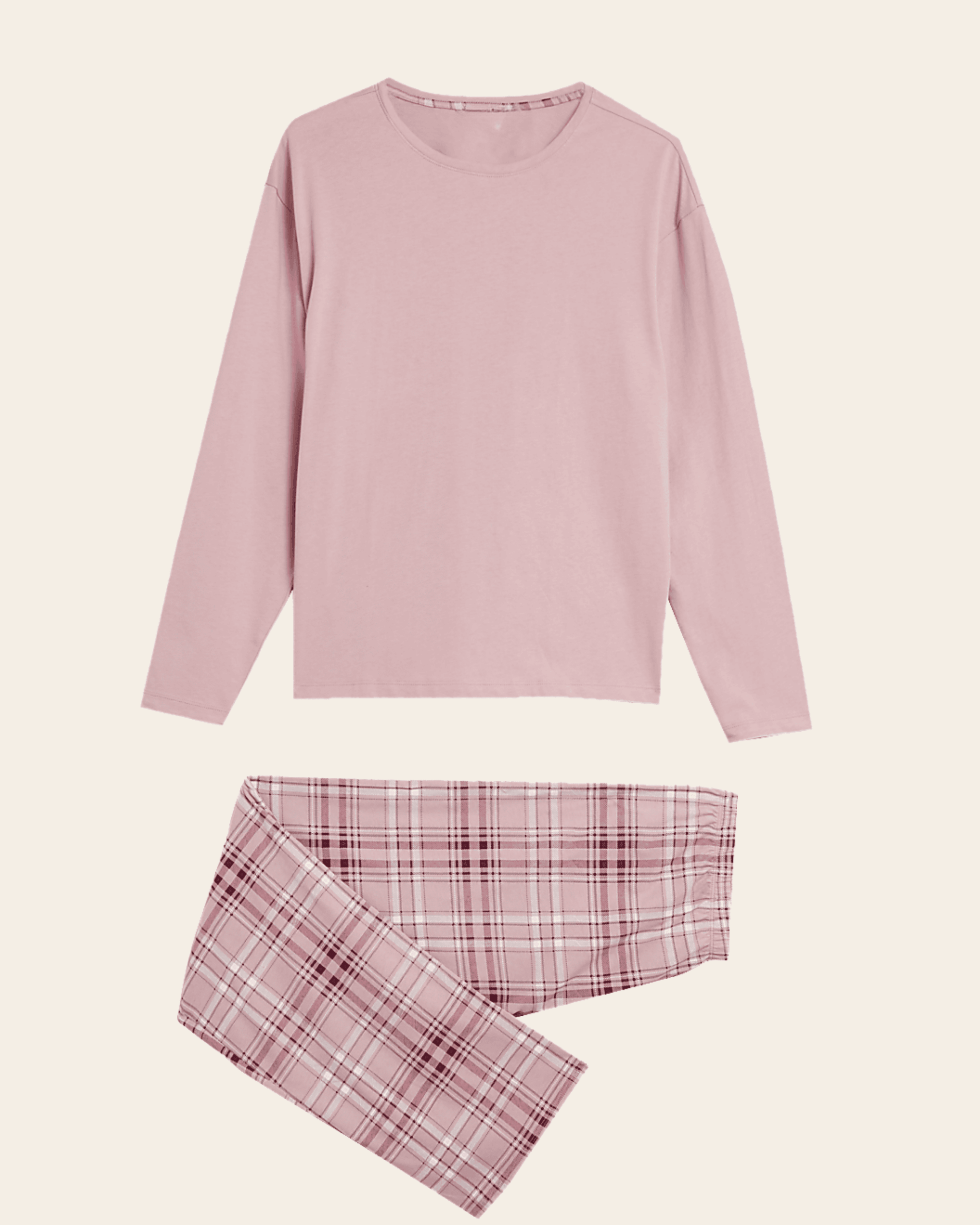 Blush Check Pure Cotton Pyjama Set