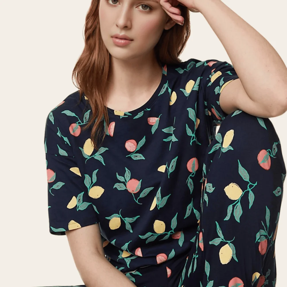 Navy Nights Pure Cotton Pyjama Set