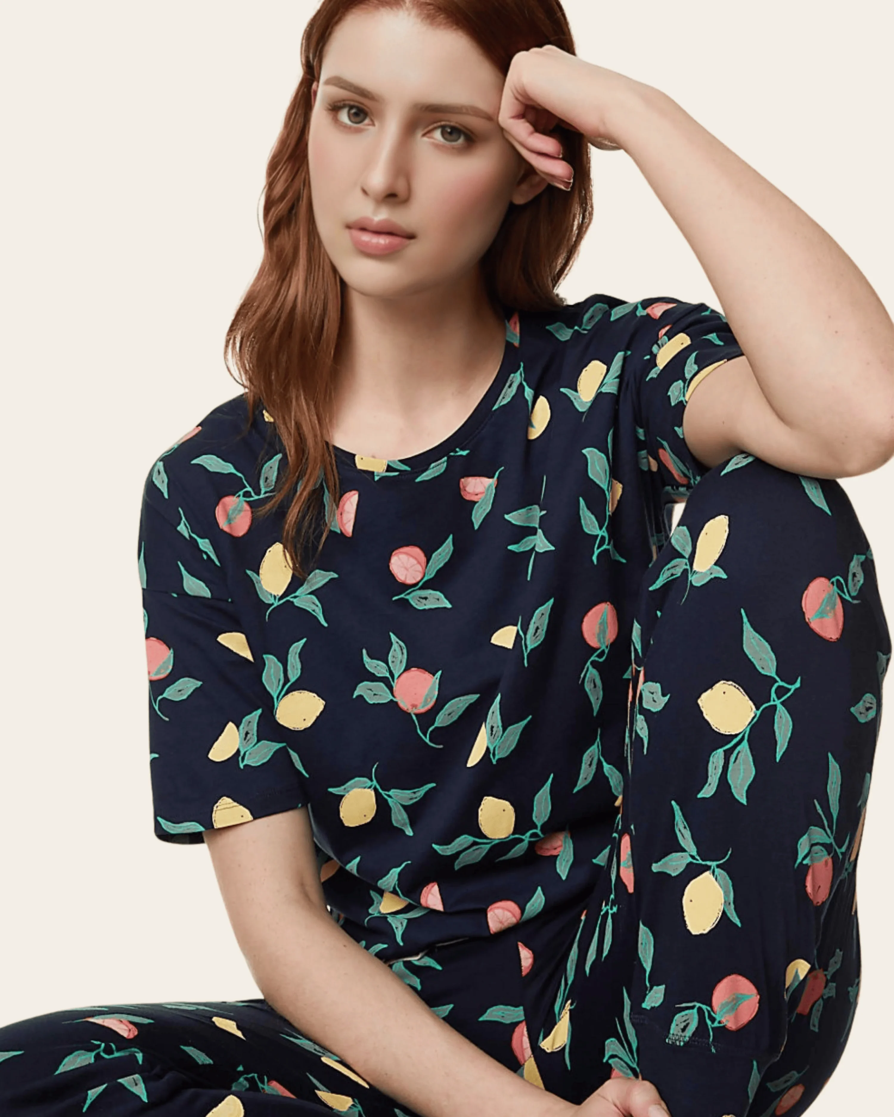 Navy Nights Pure Cotton Pyjama Set