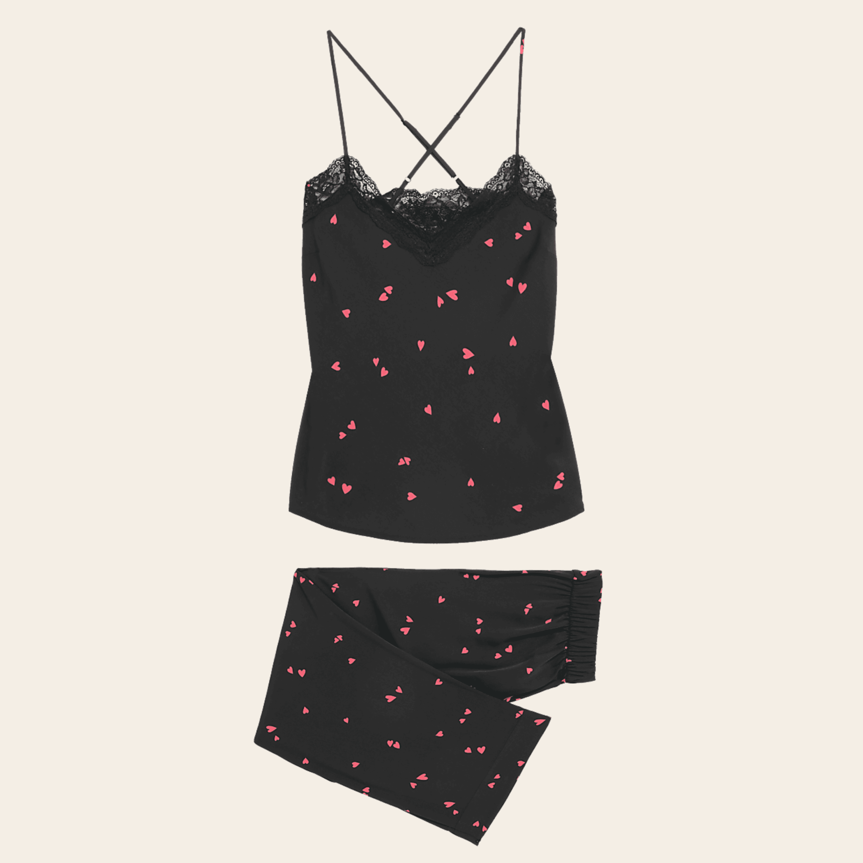 Midnight Kisses Satin Set