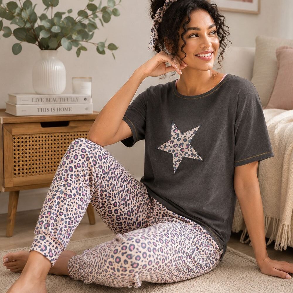 Charcoal Wild Cotton Pyjama Set