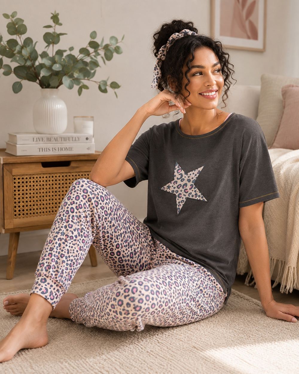 Charcoal Wild Cotton Pyjama Set
