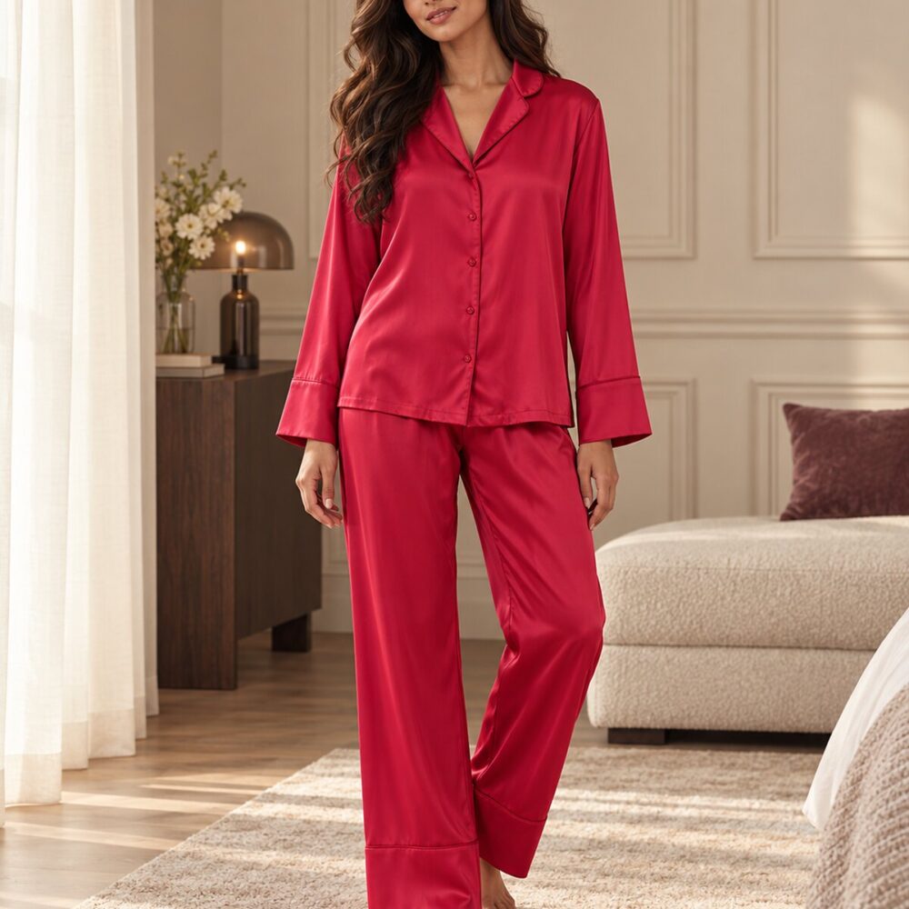 Cherry Luxe Satin Set