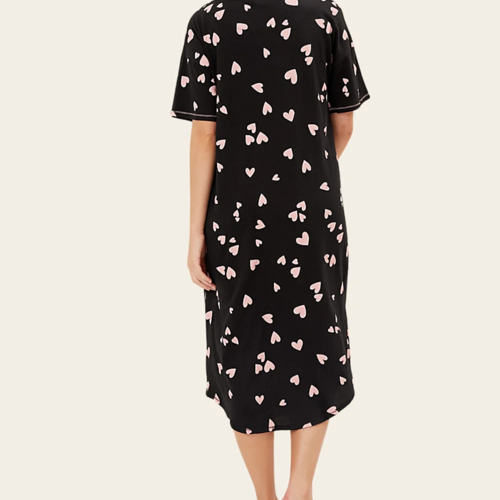 Midnight Hearts Cotton Nightdress