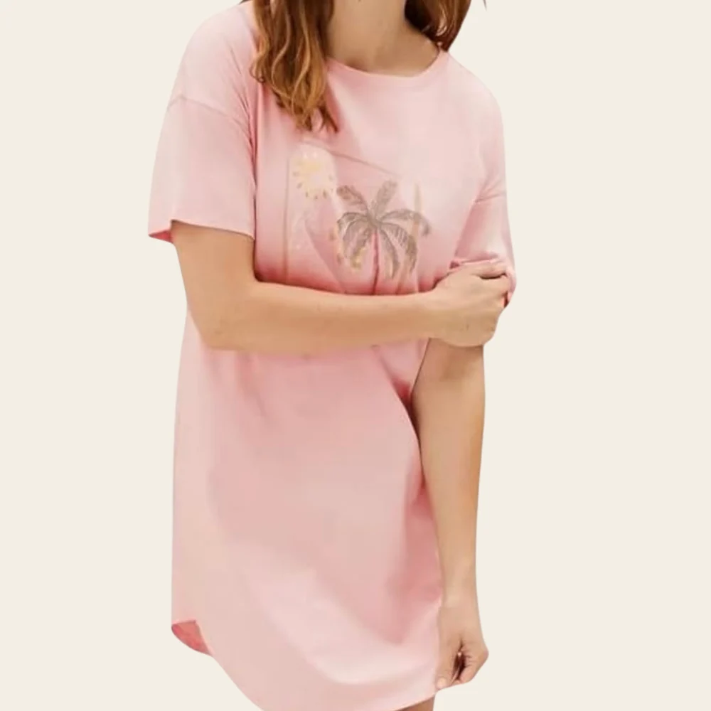 Blush Palm Graphic Sleep Tee