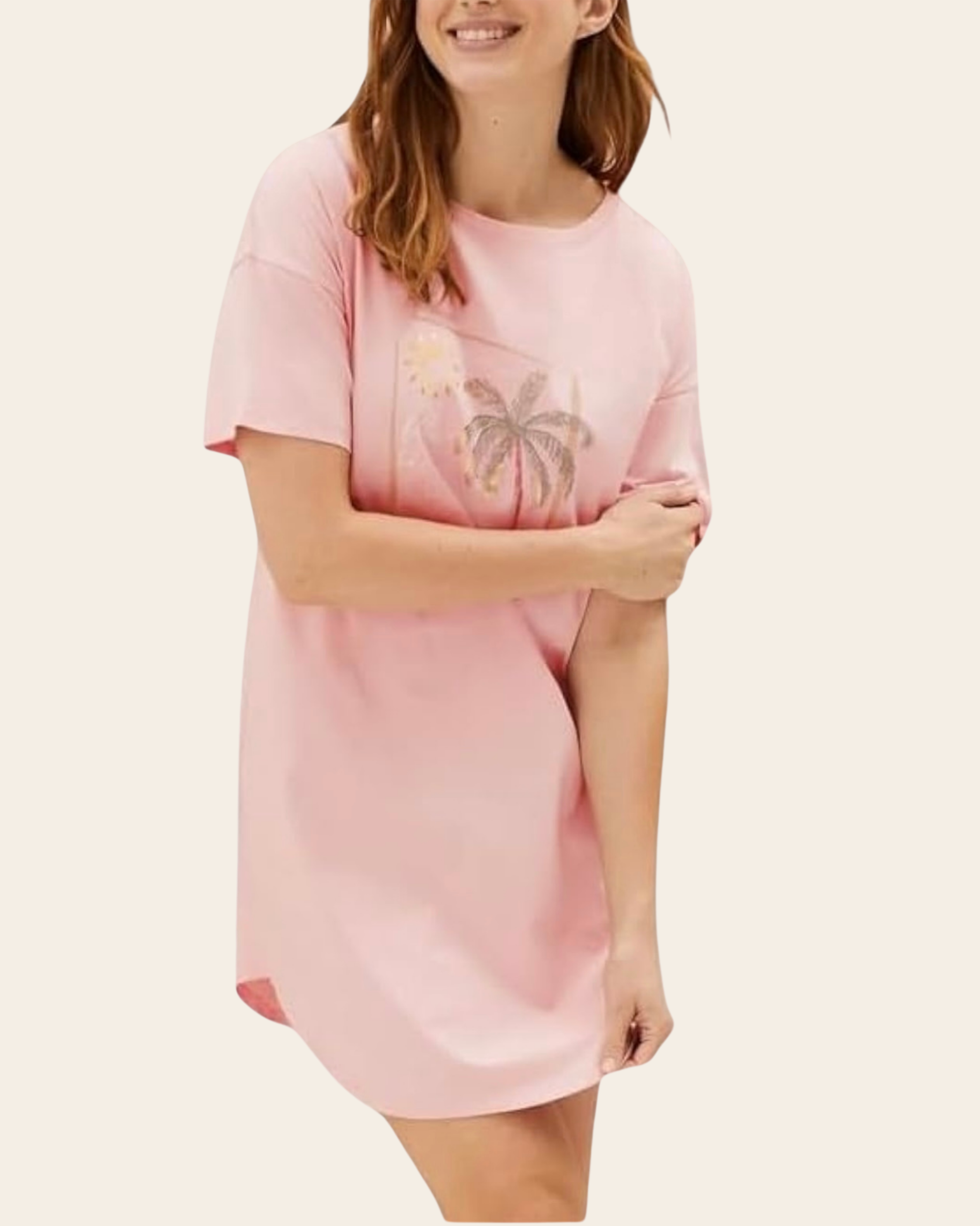 Blush Palm Graphic Sleep Tee