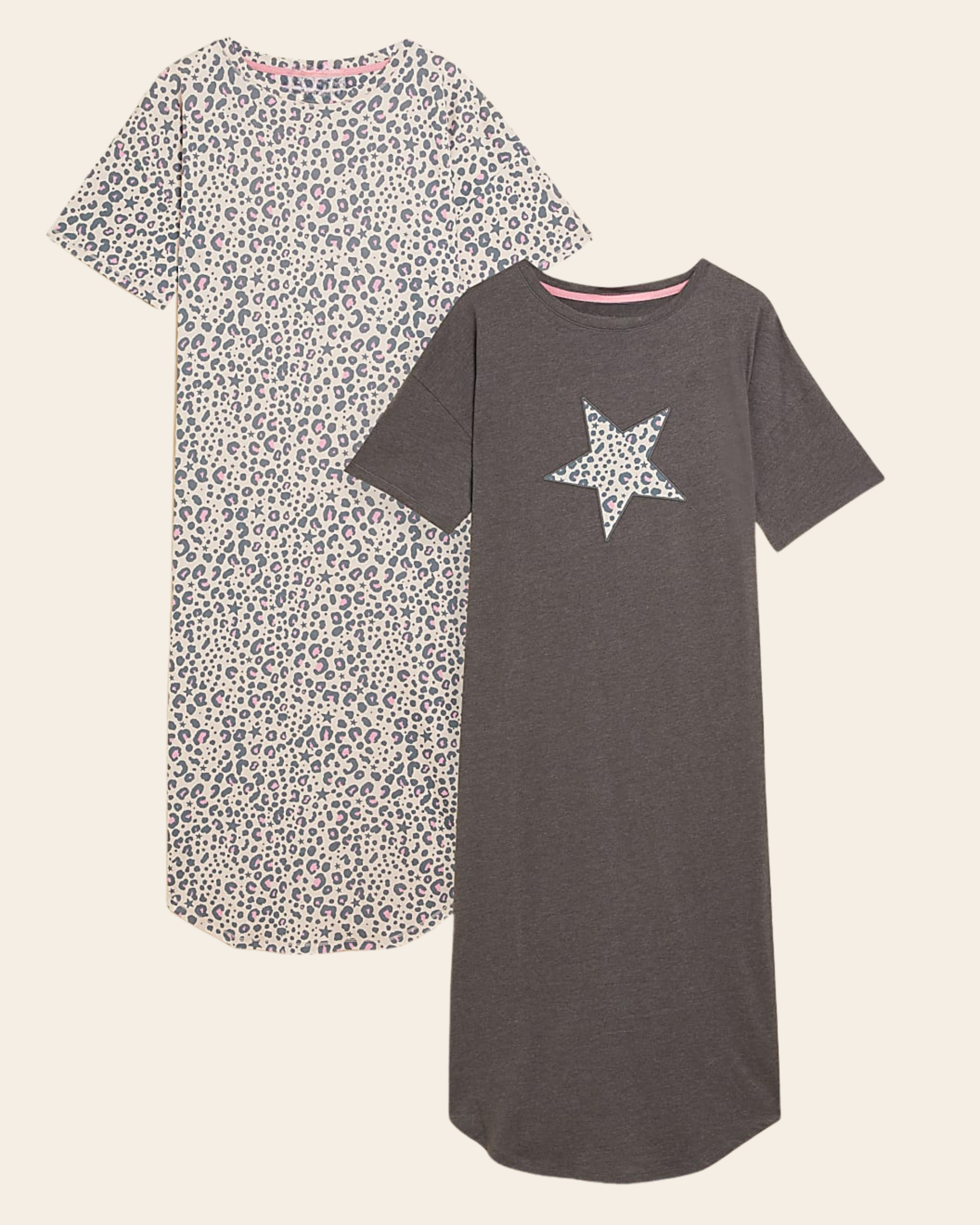 Pastel Leopard Print Nightdress-1 Piece Only