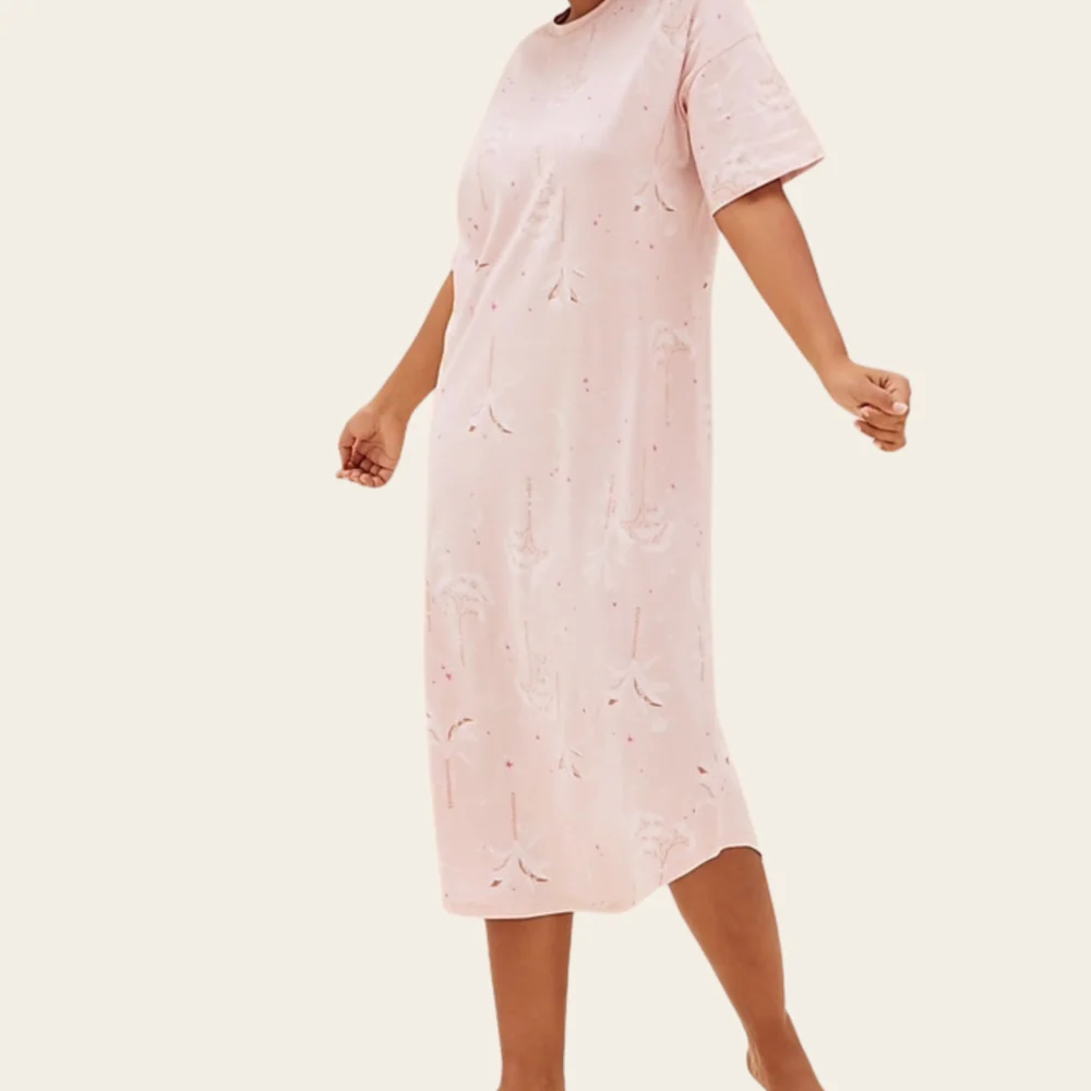 Pink Palm Midi Nightdress