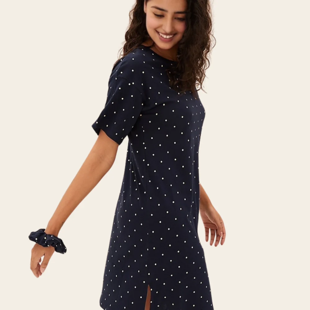 Navy Polka Dot Nightdress