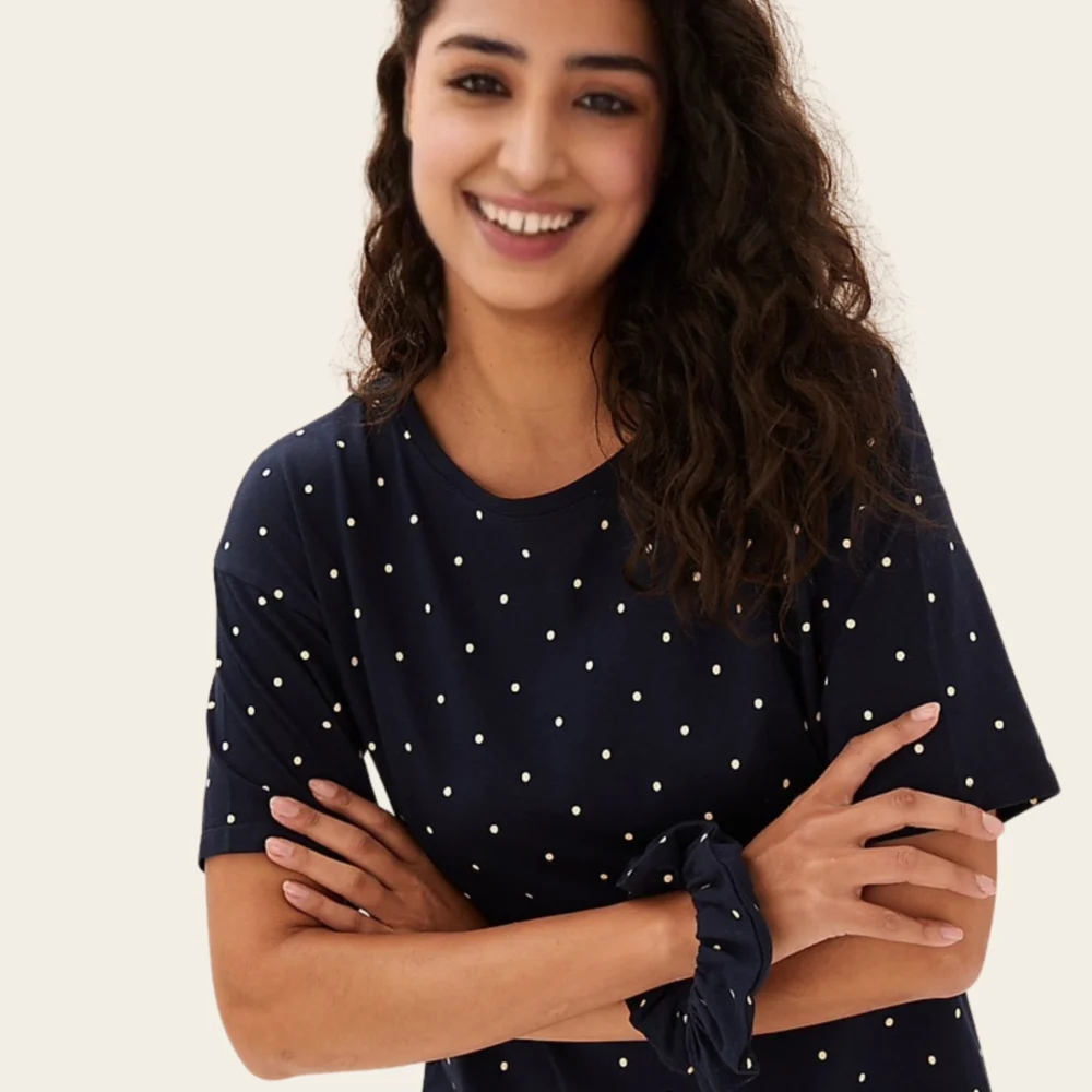 Navy Polka Dot Nightdress