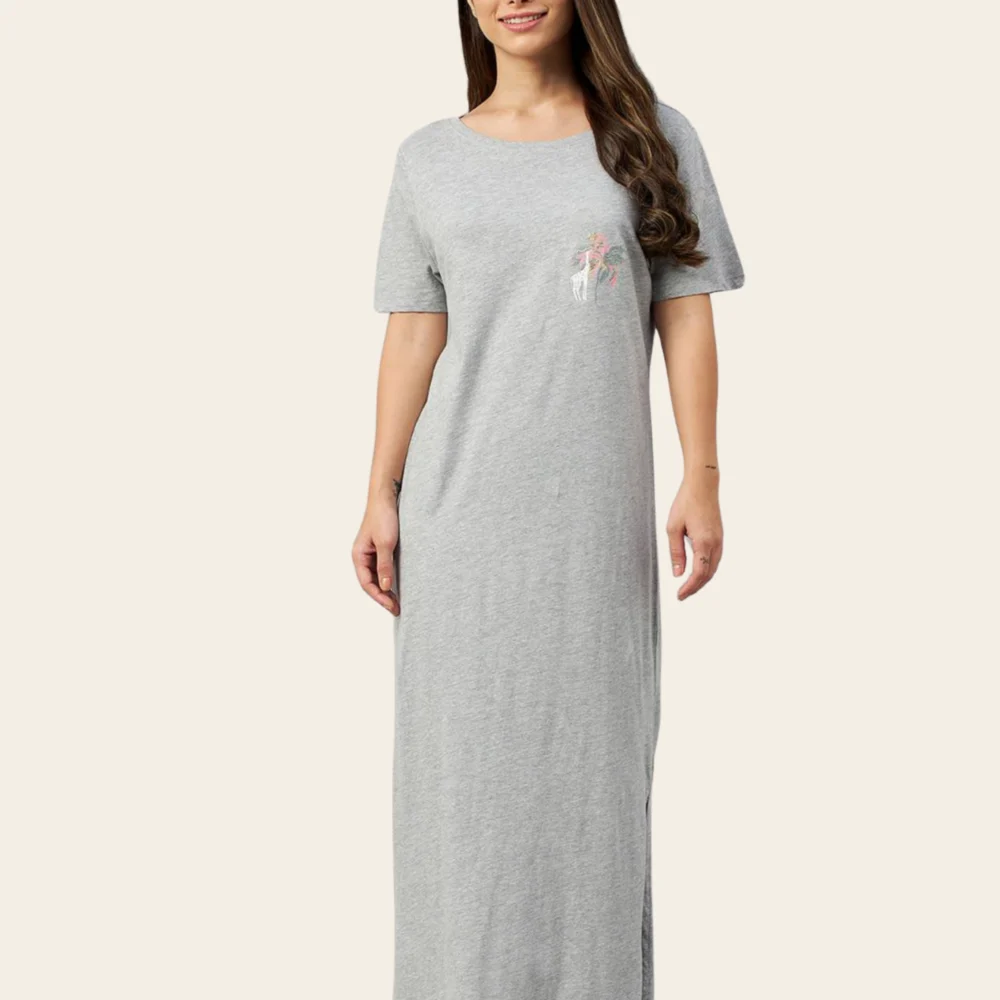 Grey Lounge Longline Nightdress