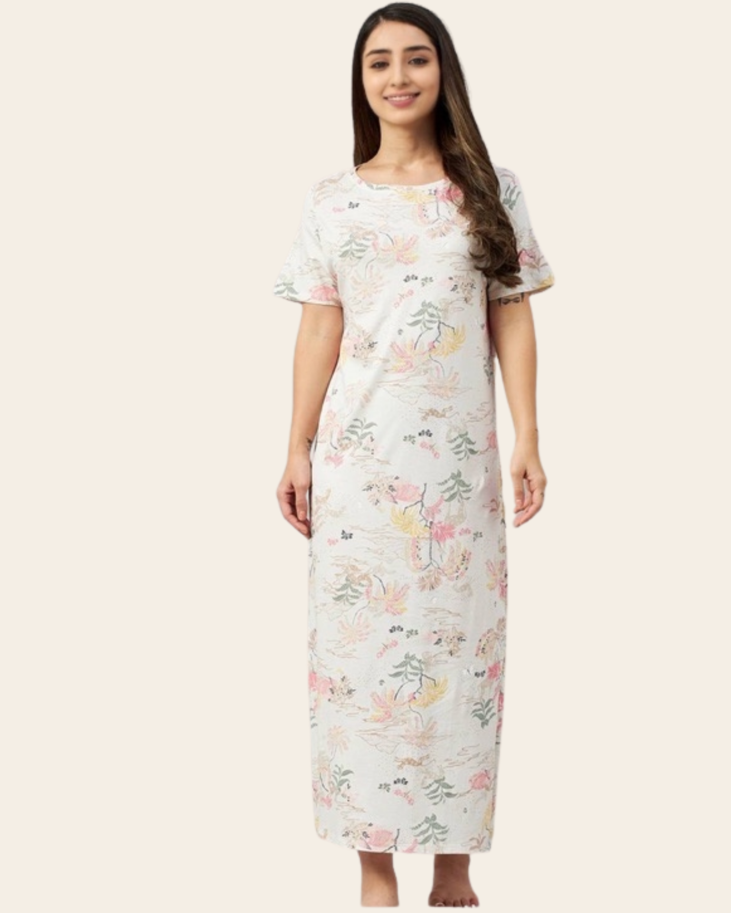 Pastel Meadow Cotton Nightie