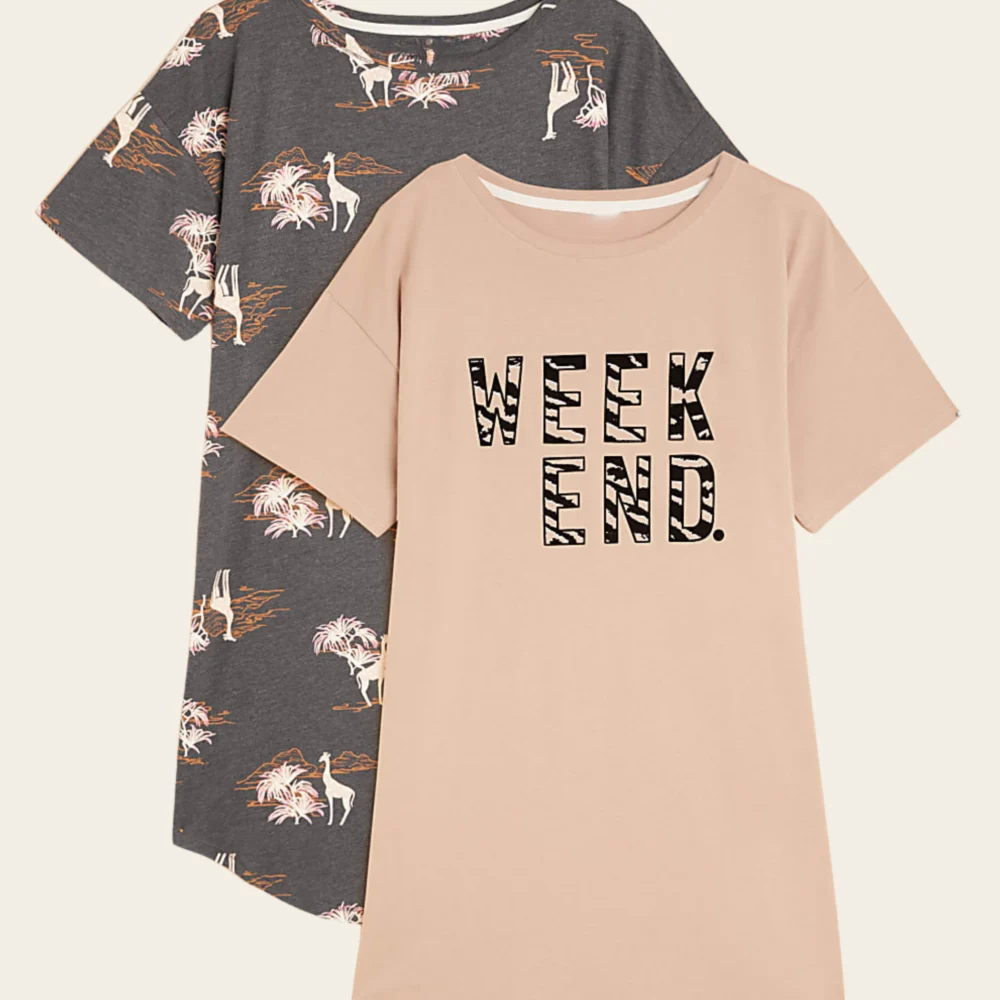 Weekend Vibes Slogan Night Tee