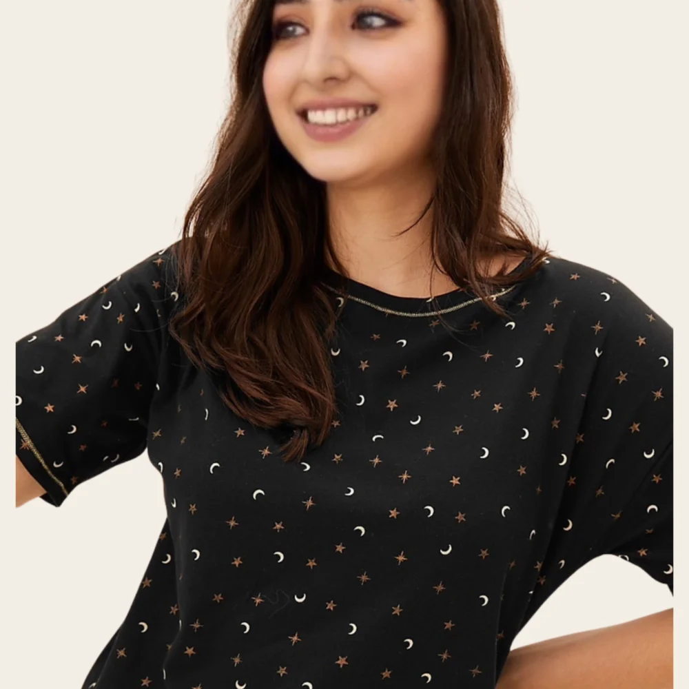 Moonlit Sky Cotton Tee Dress
