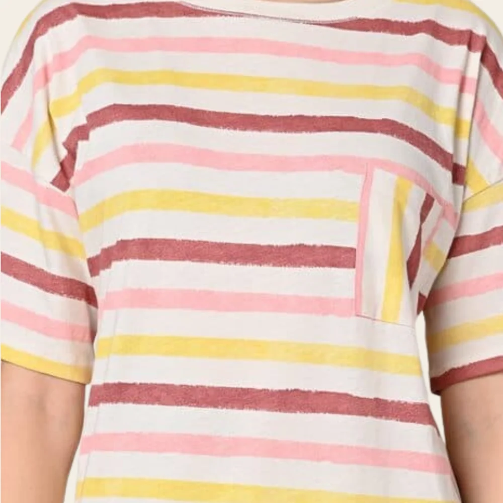 Pastel Stripes Pocket Tee Dress