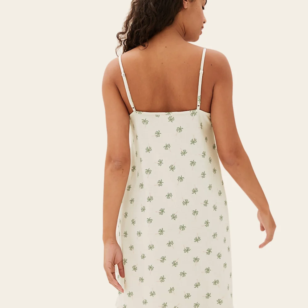 Palm Ruffle Cotton Nightie