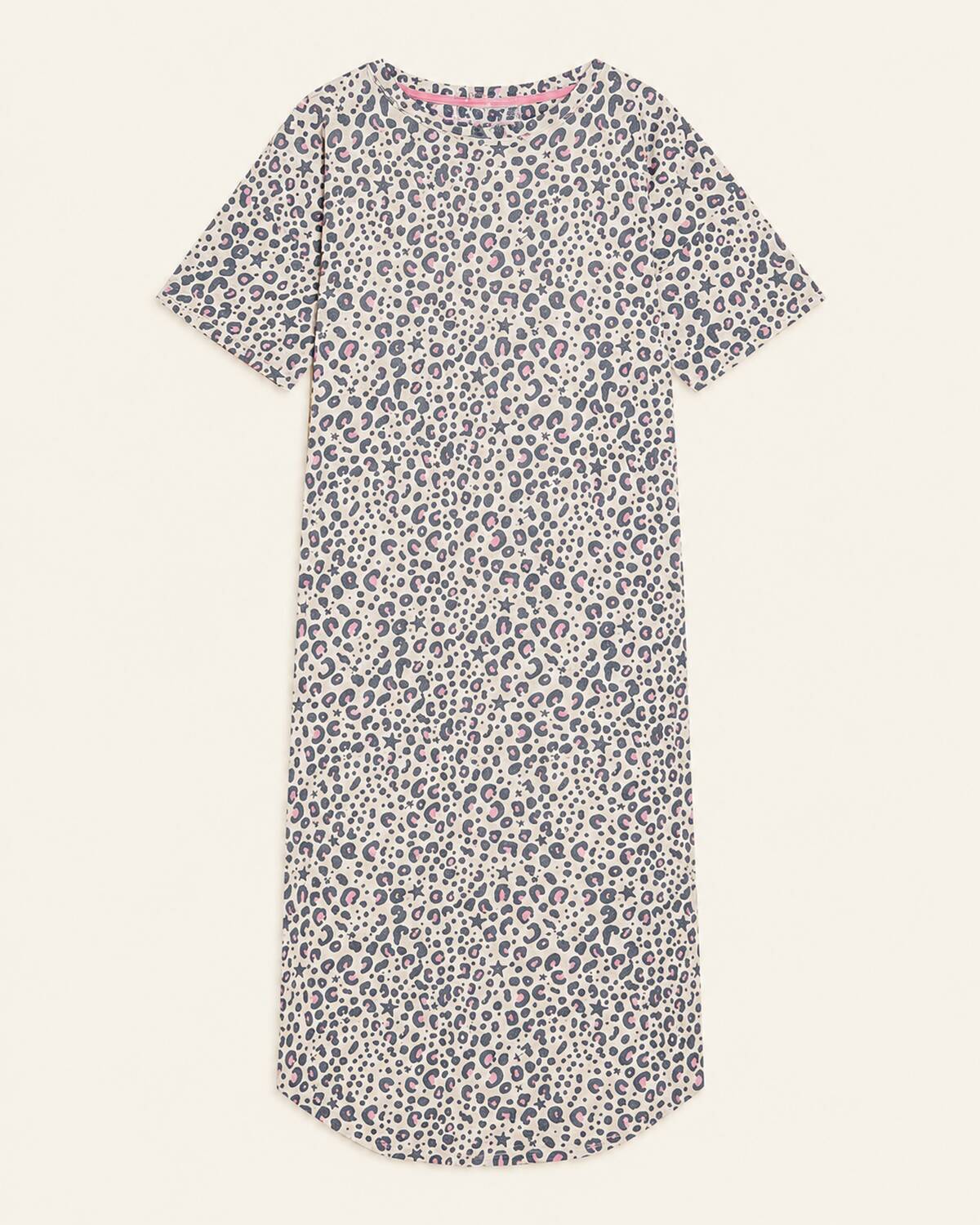 Pastel Leopard Print Nightdress-1 Piece Only