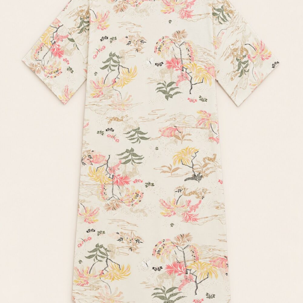 Tropical Bloom Cotton Nightdress- 1 Piece Only