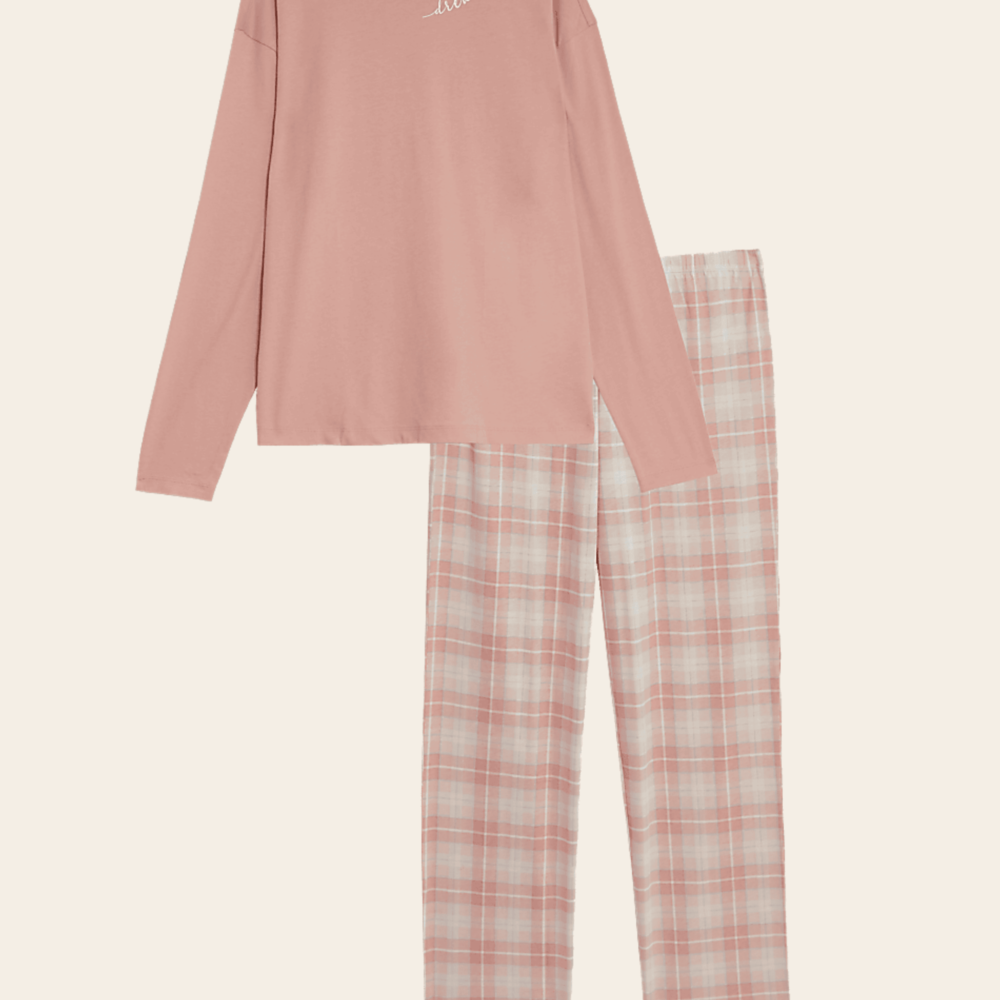 Dreamy Blush Checks Cozy Set