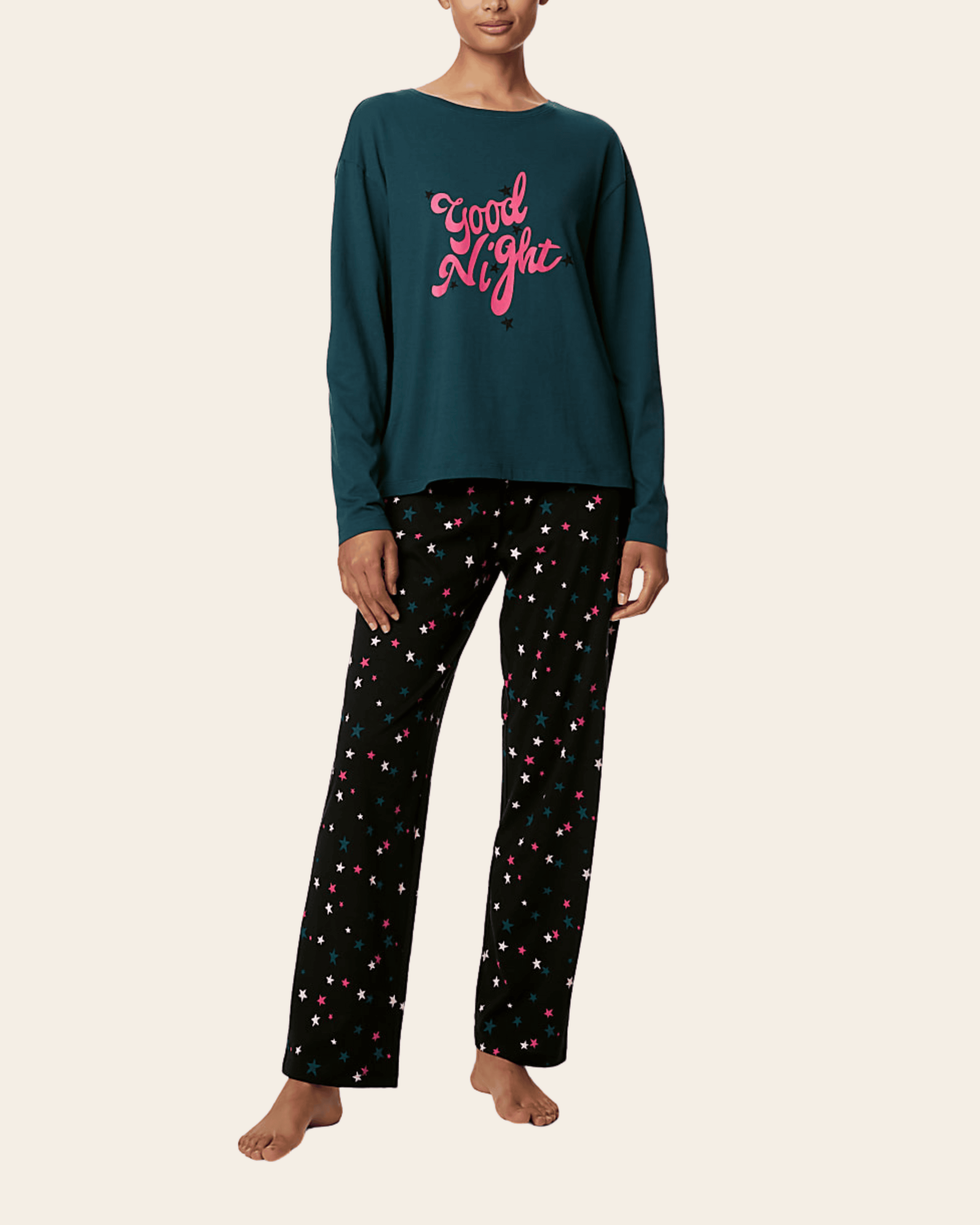 Good Night Starry Print Night Suit