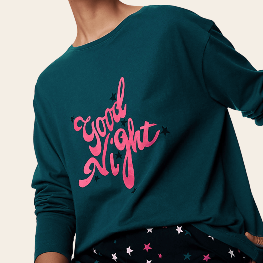 Good Night Starry Print Night Suit