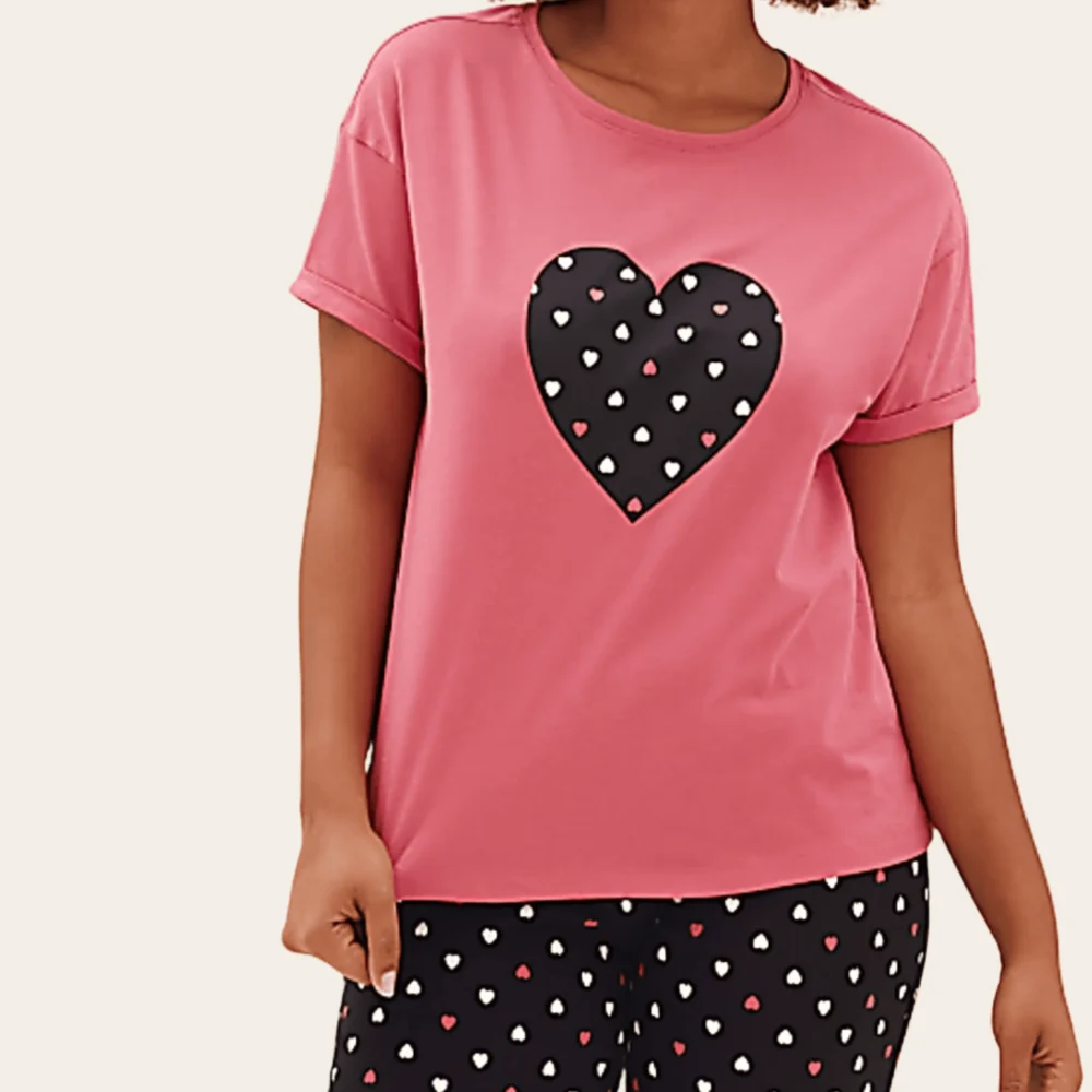 Heart Print Pyjama Set