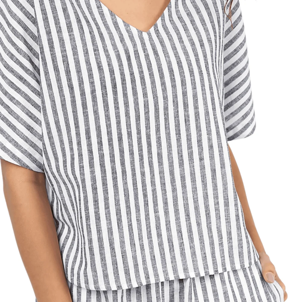 Charcoal Stripe Lounge Set