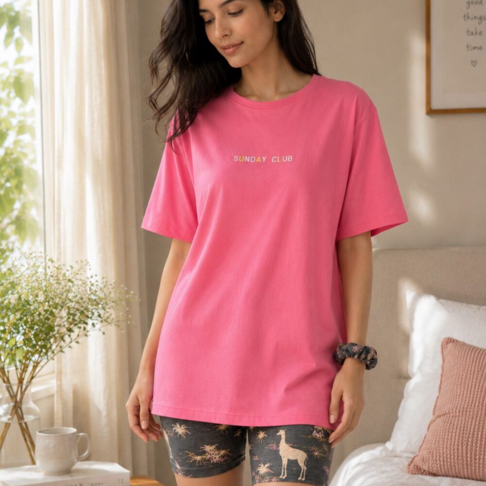 Coral Sunday Club Cotton-Rich Set