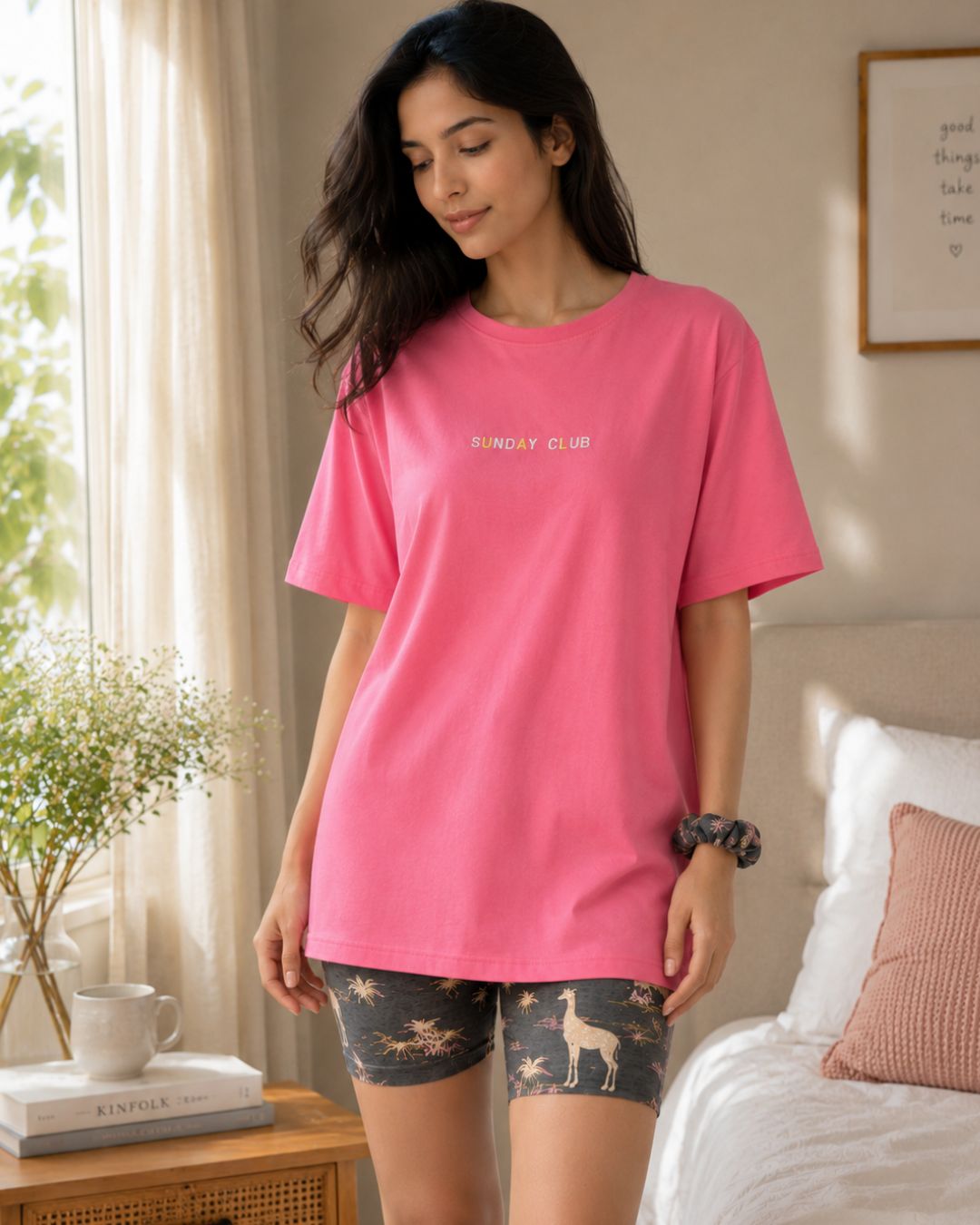 Coral Sunday Club Cotton-Rich Set