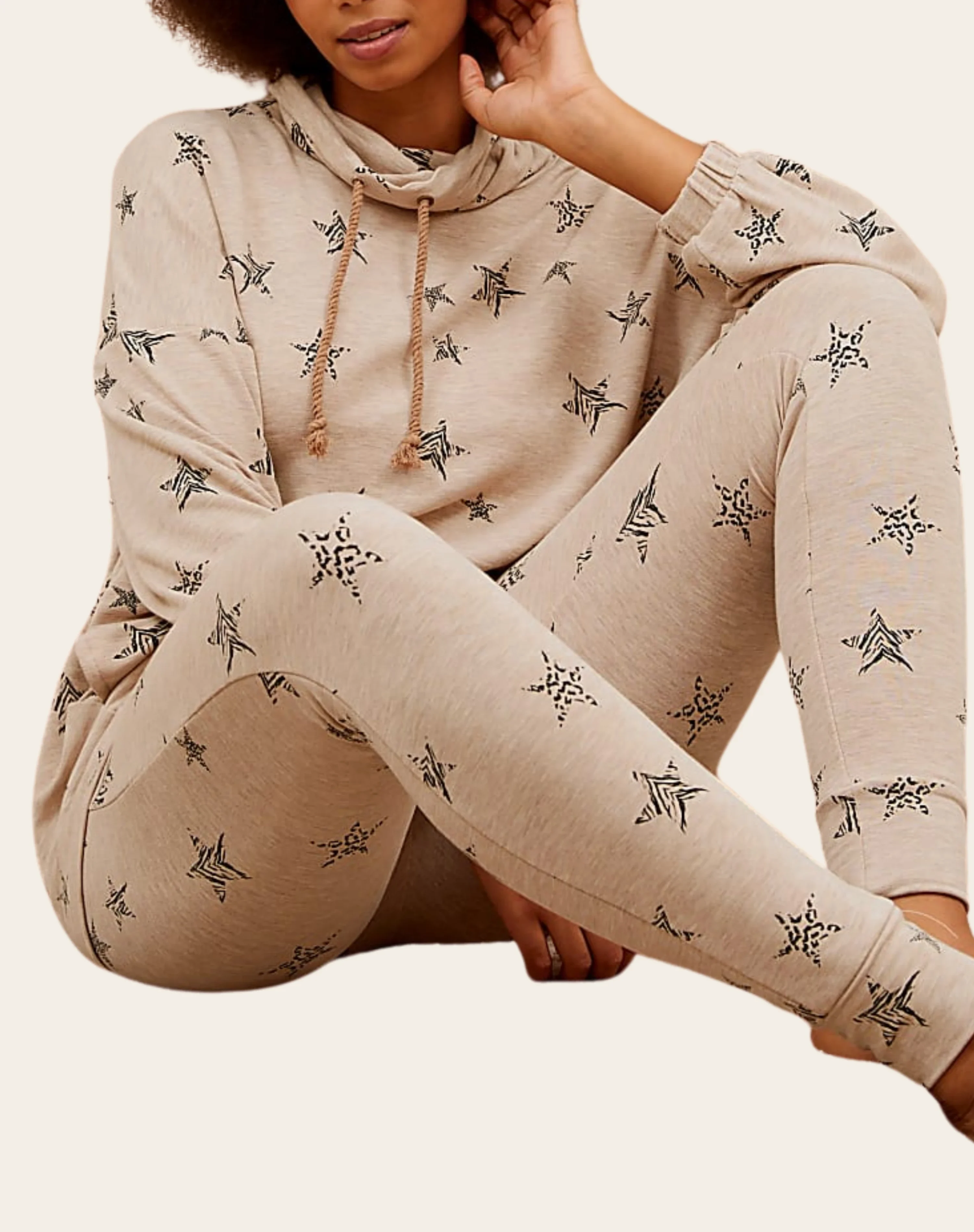 11a Women’s Star Print Funnel Neck Top