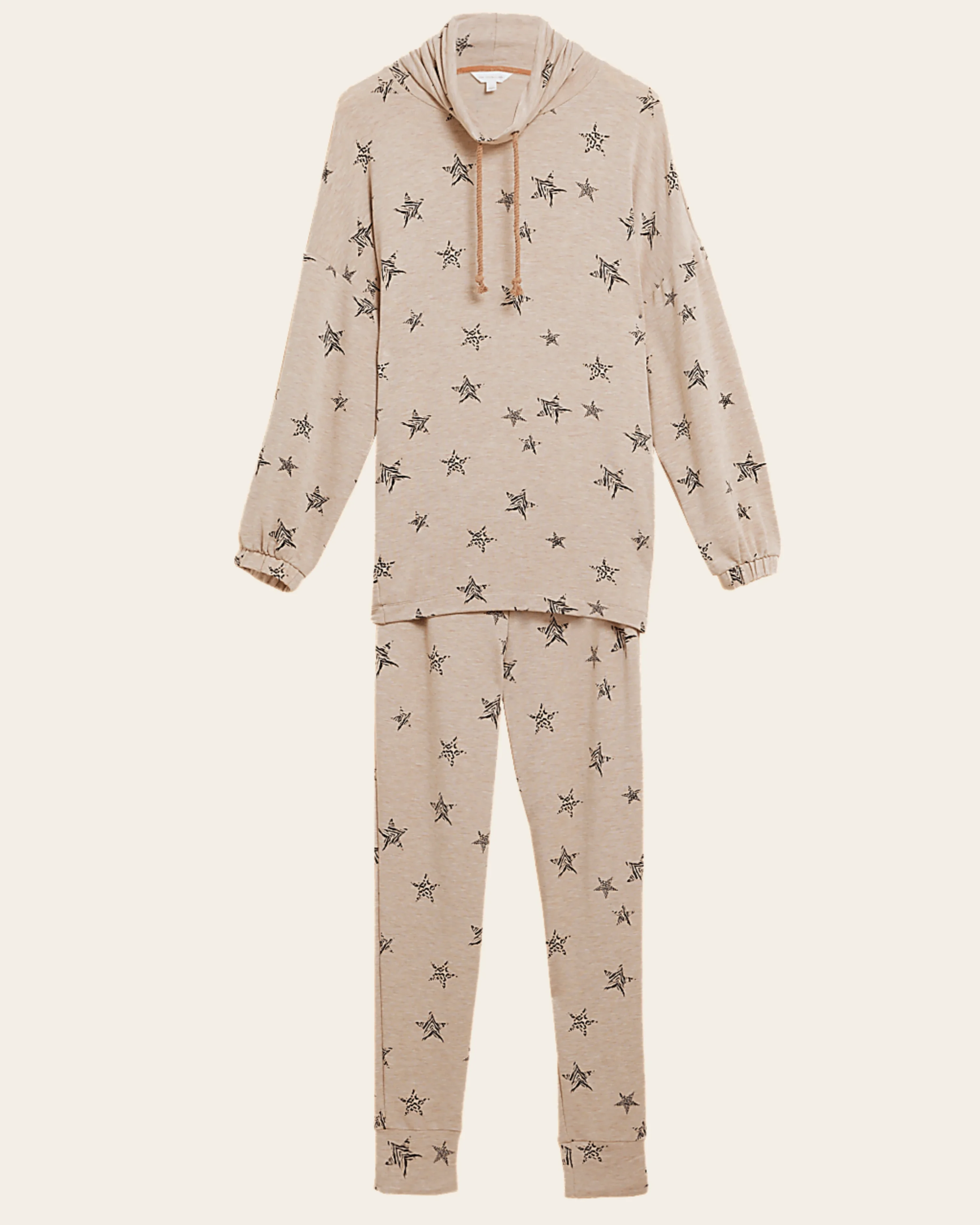 Women’s Star Print Funnel Neck Top