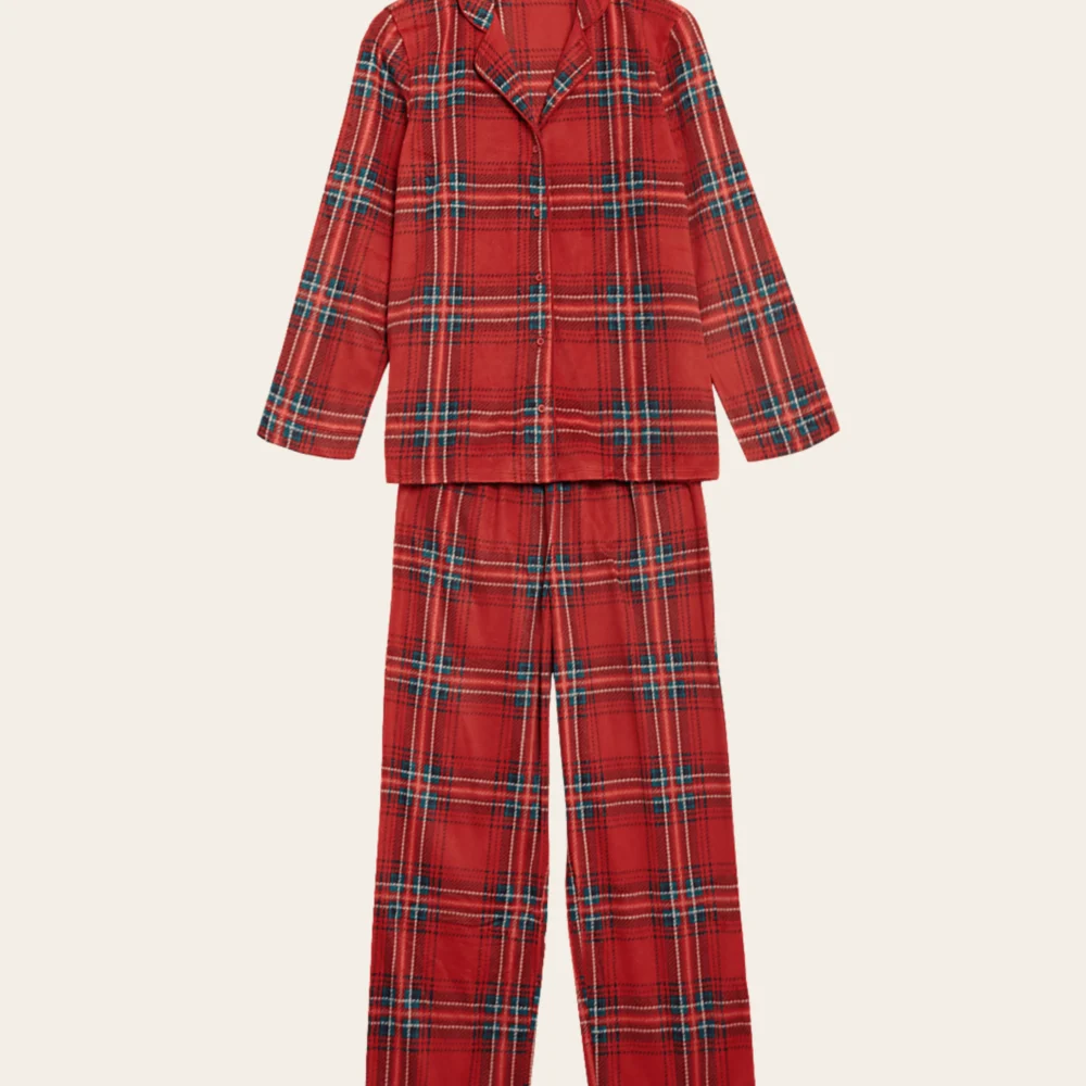 Women's Classic Red Tartan Pyjama Set