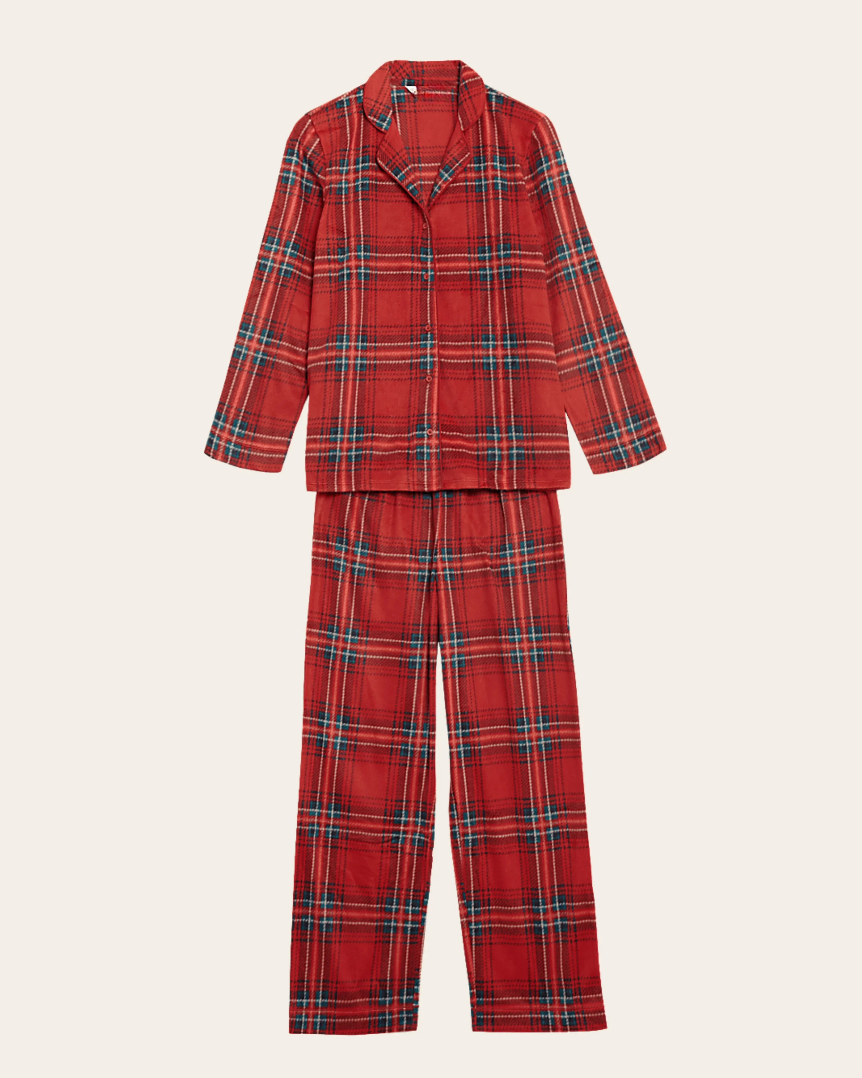 Women's Classic Red Tartan Pyjama Set