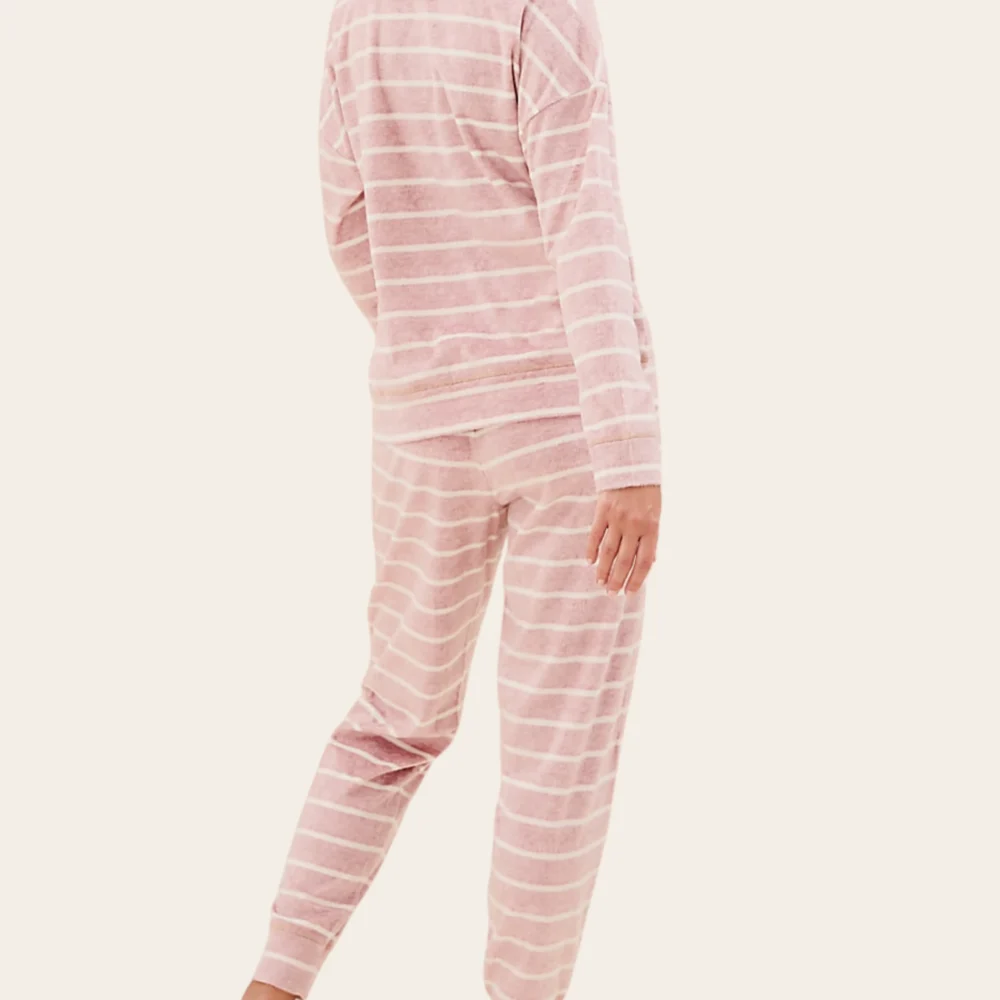 3c Blush Stripe Fleece Set
