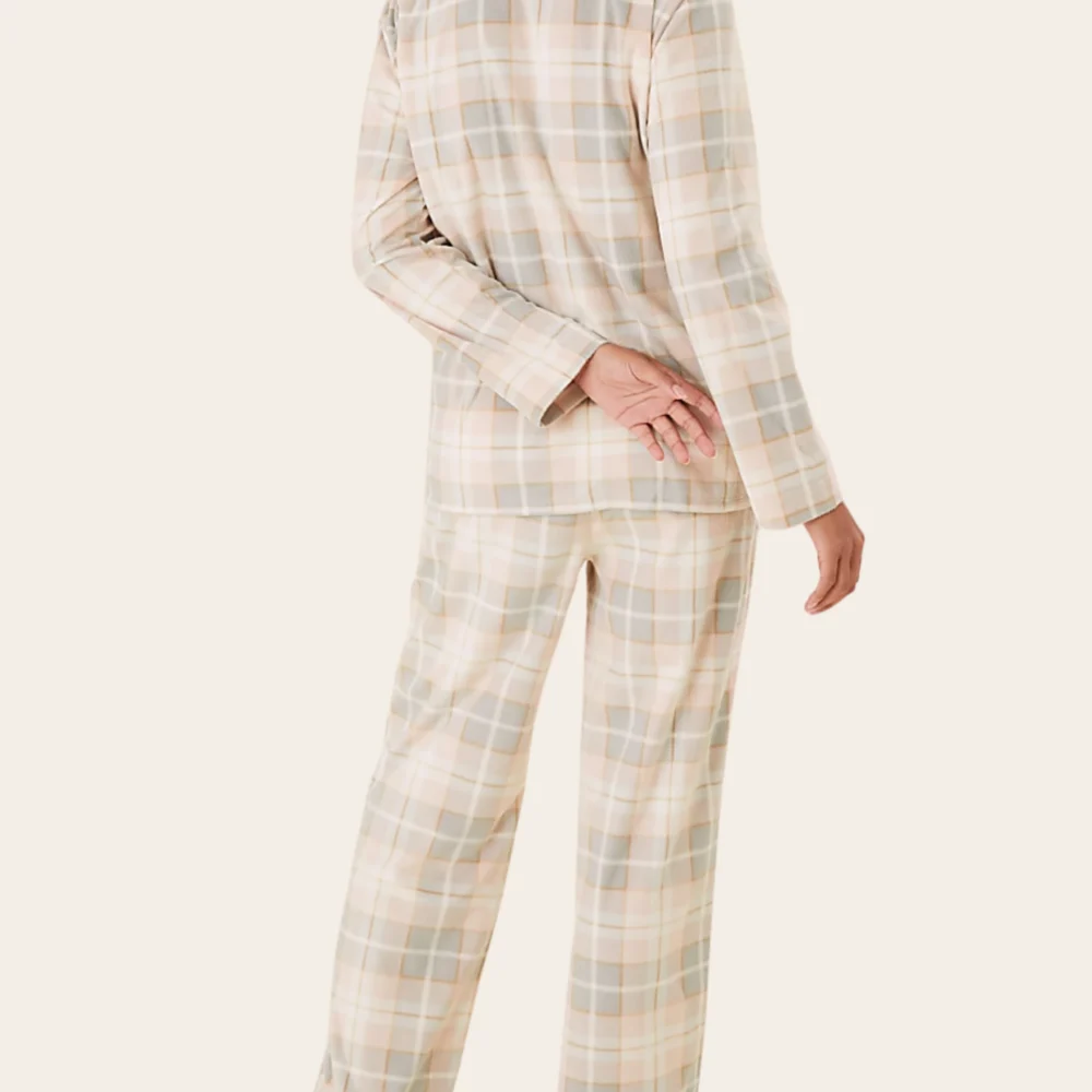 Oatmilk Checks Fleece Set