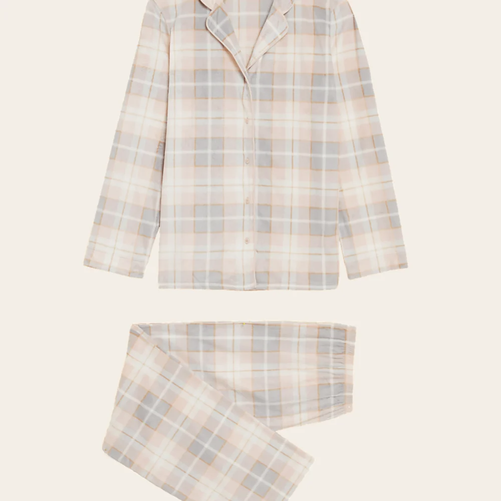 Oatmilk Checks Fleece Set